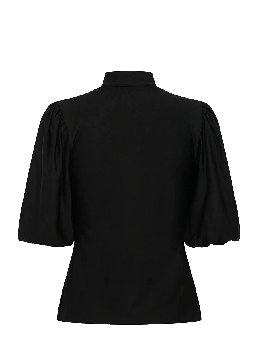 Gestuz - GZrifa button balloon top - kortærmede bluser - black - 2