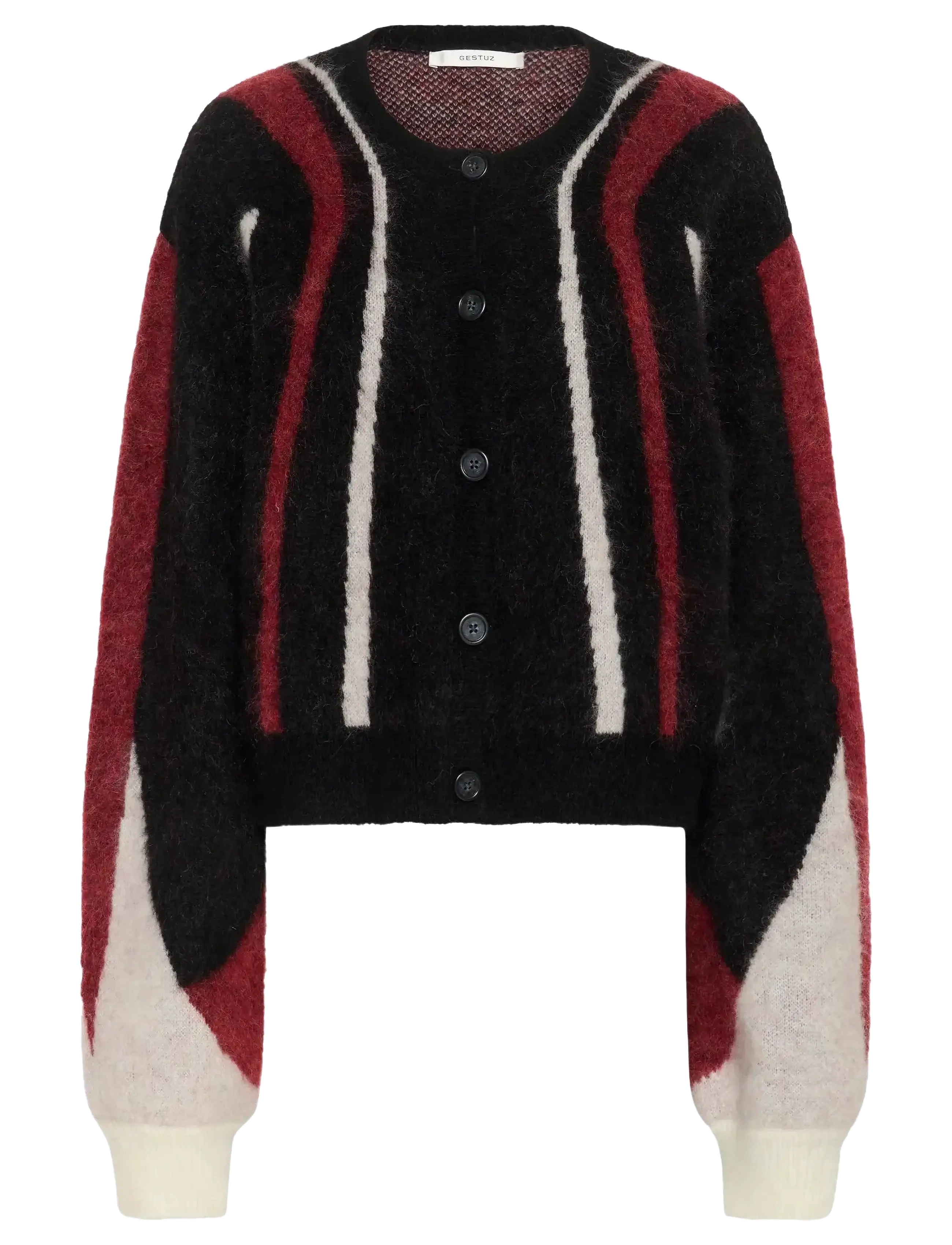 Gestuz GZmafi cardigan - Tøj - BLACK/ARONIA MULTI / black