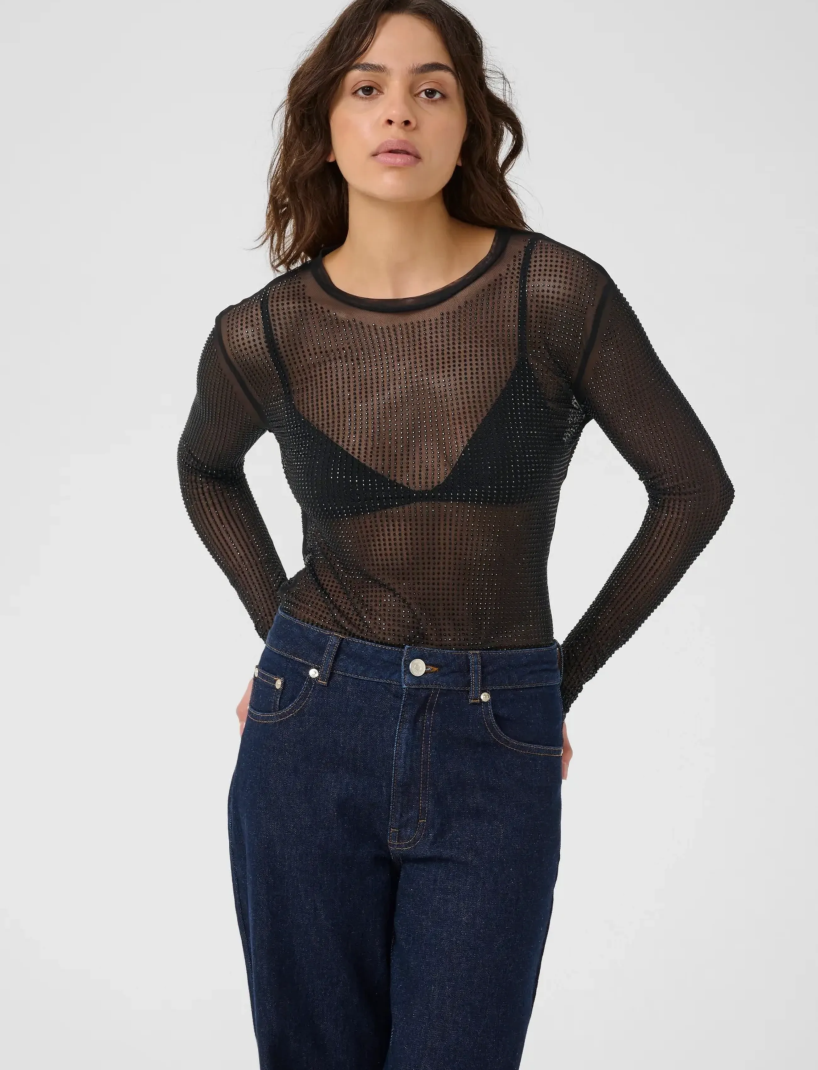 Gestuz Gzkareen Top, M, Black, T-Shirts & Toppe > Langærmede, Dame