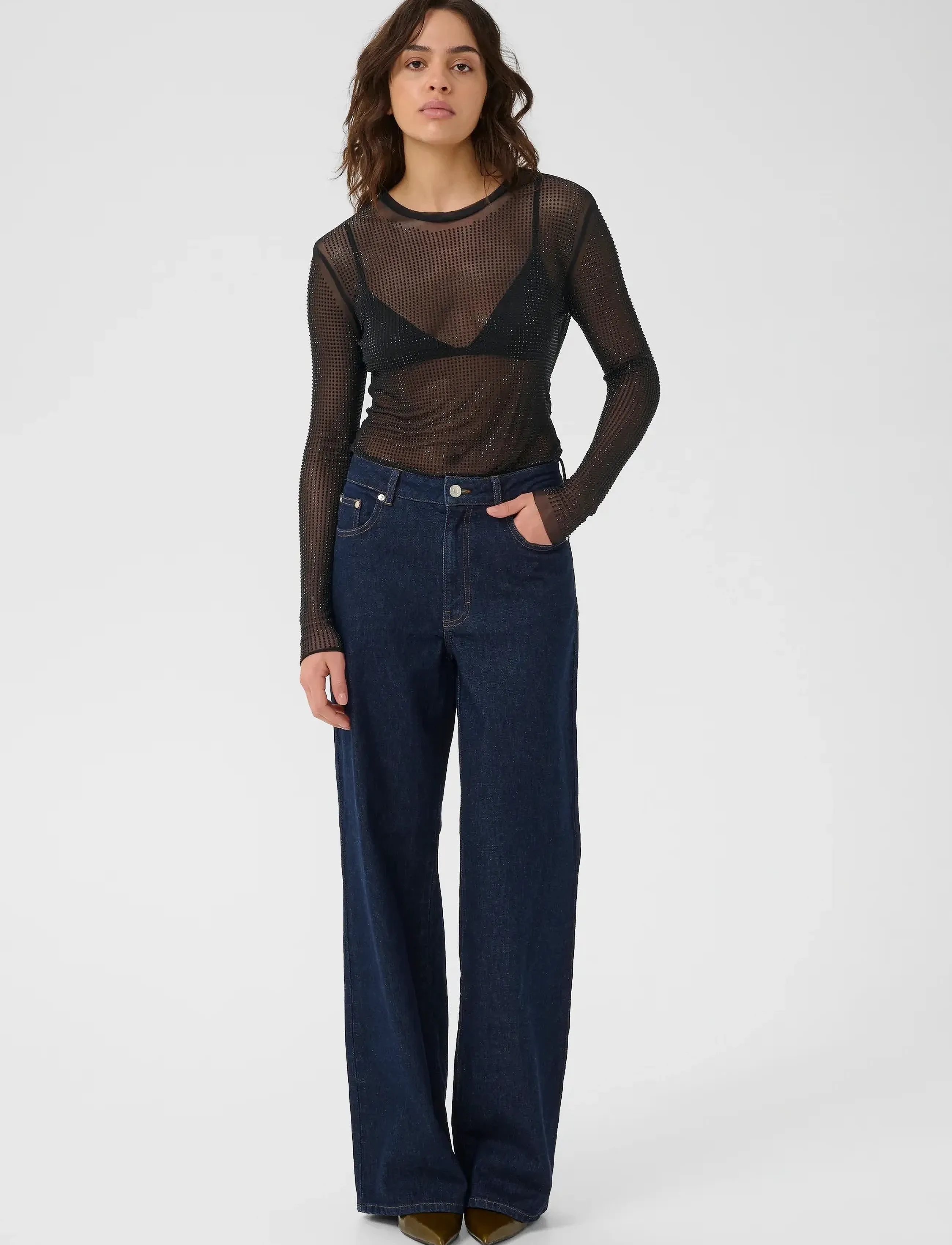 Gestuz - GZkareen top - long-sleeved tops - black - 3