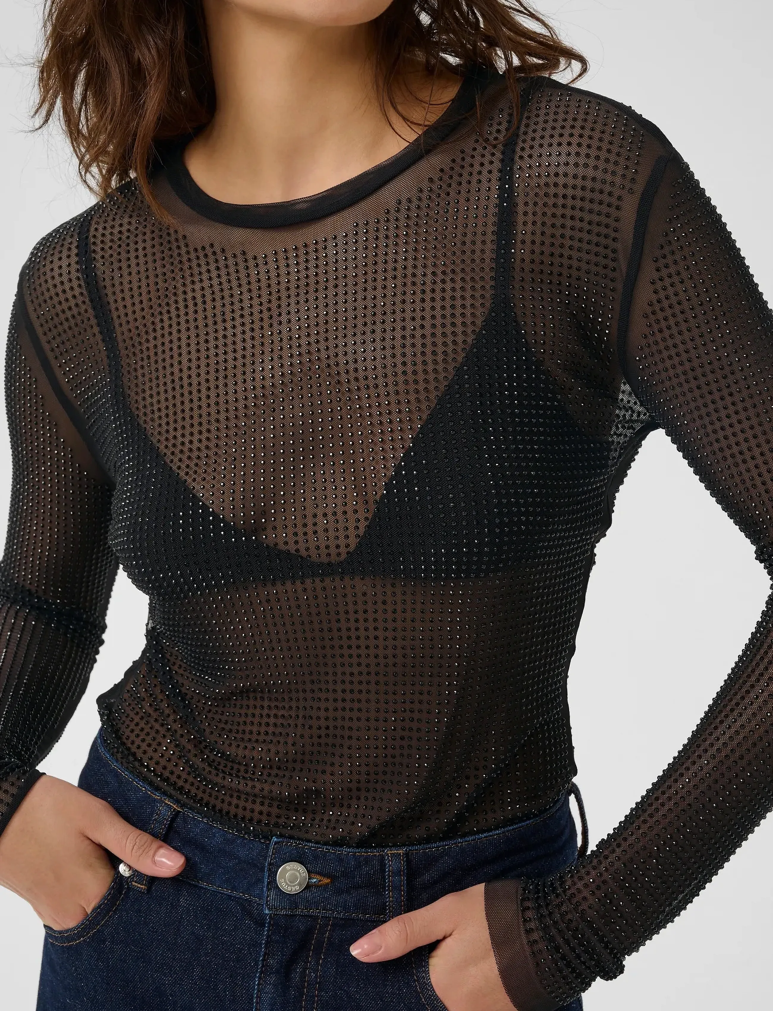 Gestuz - GZkareen top - long-sleeved tops - black - 5