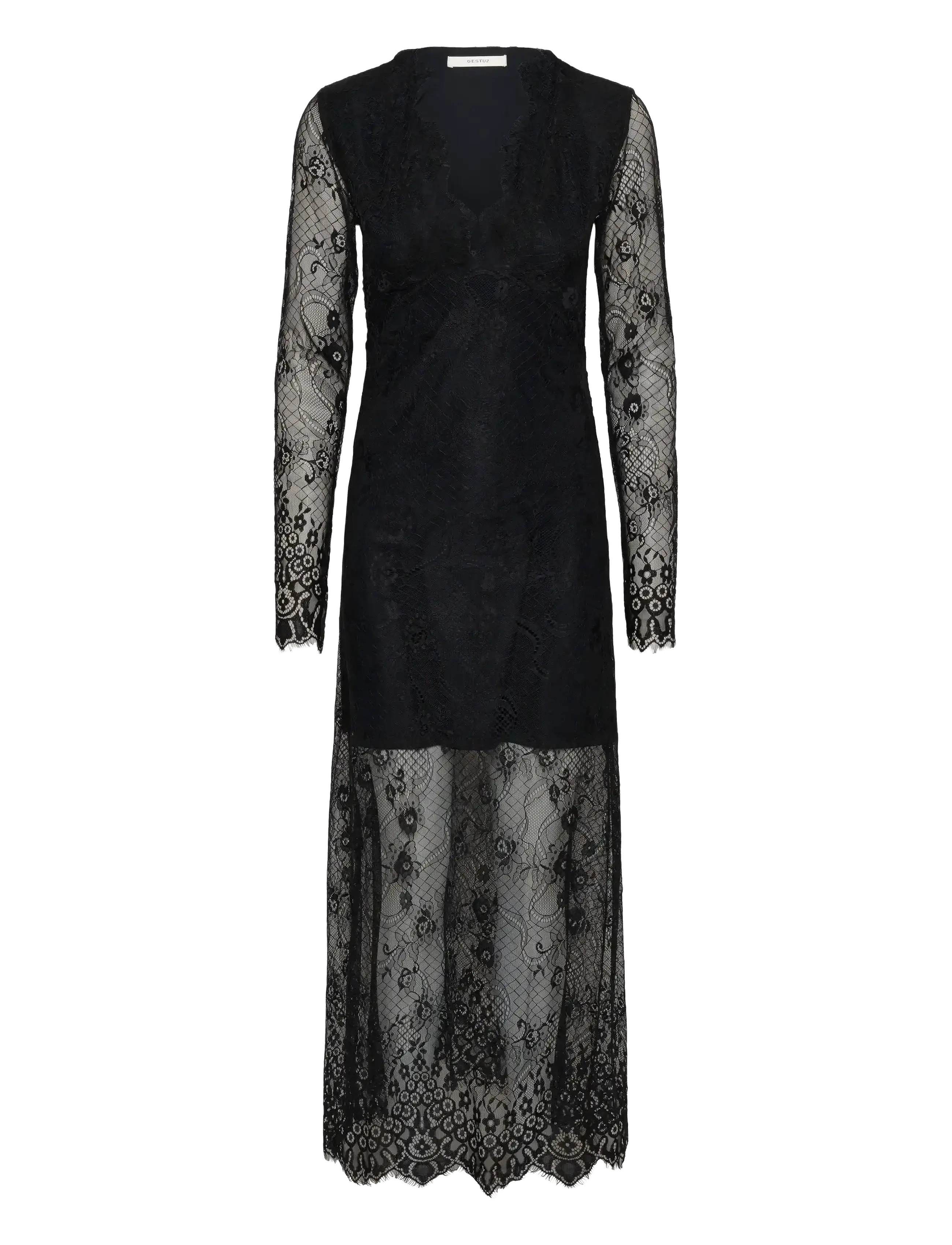 Gestuz GZliani dress - Lace dresses - BLACK / black
