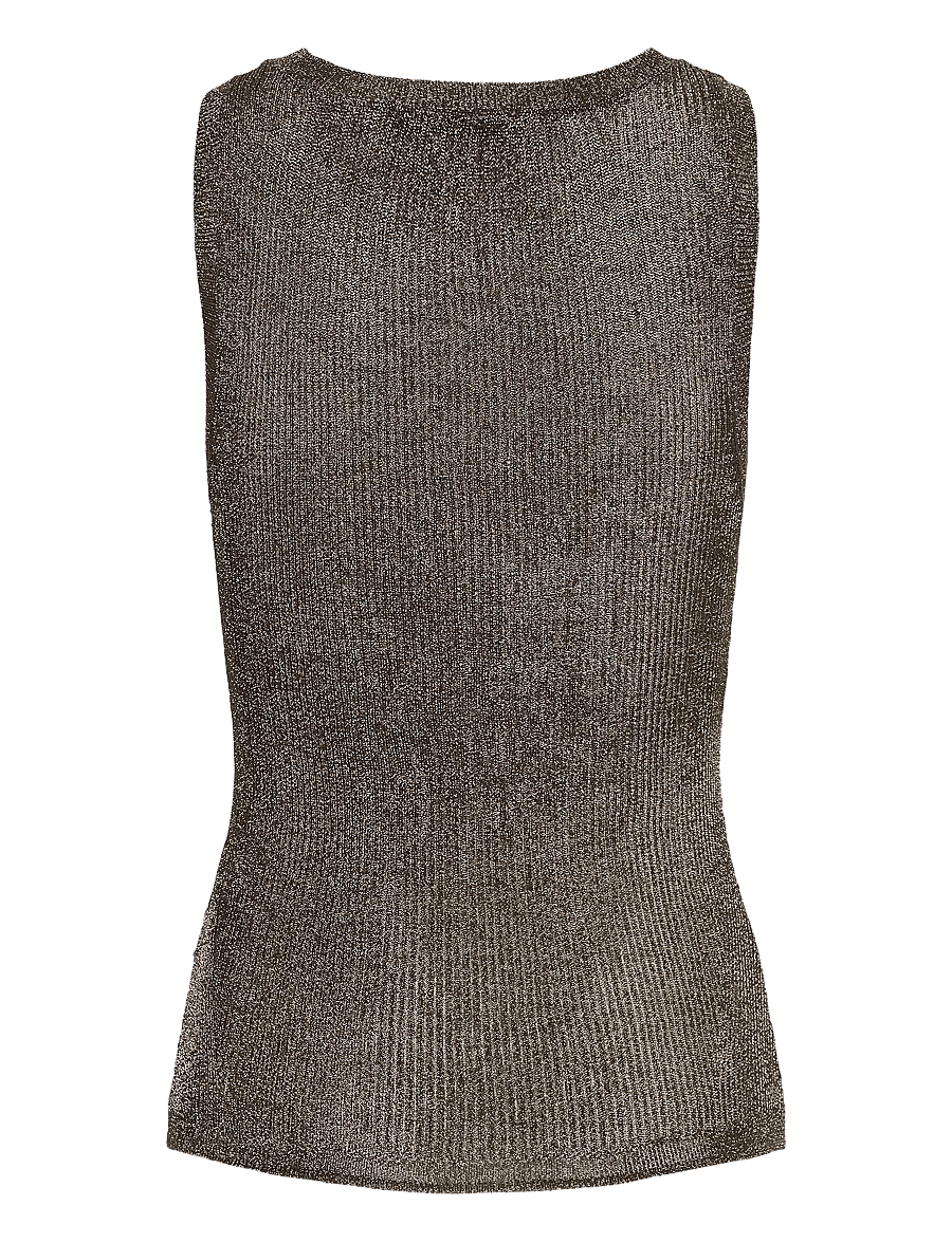 Gestuz - GZsilvi tank top - linnen - warm grey metallic - 2