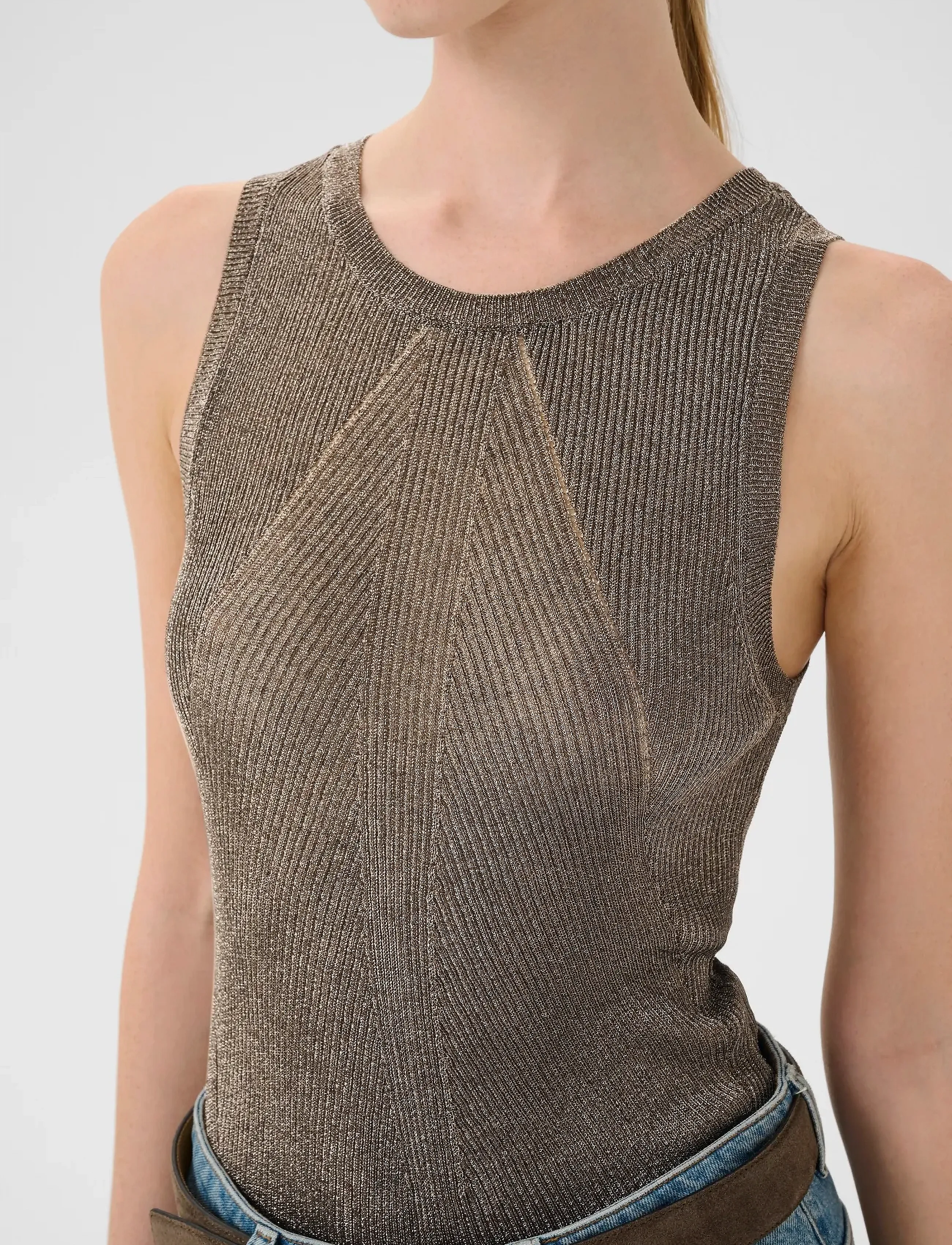 Gestuz - GZsilvi tank top - Ärmellose tops - warm grey metallic - 5