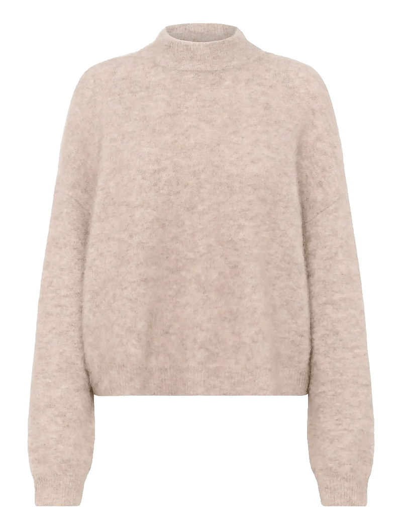 Gestuz - GZdebbie pullover - stickade tröjor - warm sand melange - 1