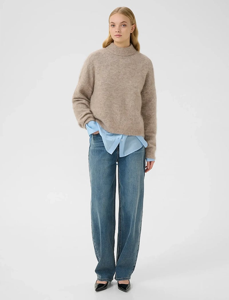 Gestuz - GZdebbie pullover - stickade tröjor - warm sand melange - 3