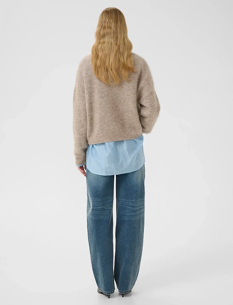 Gestuz - GZdebbie pullover - stickade tröjor - warm sand melange - 4