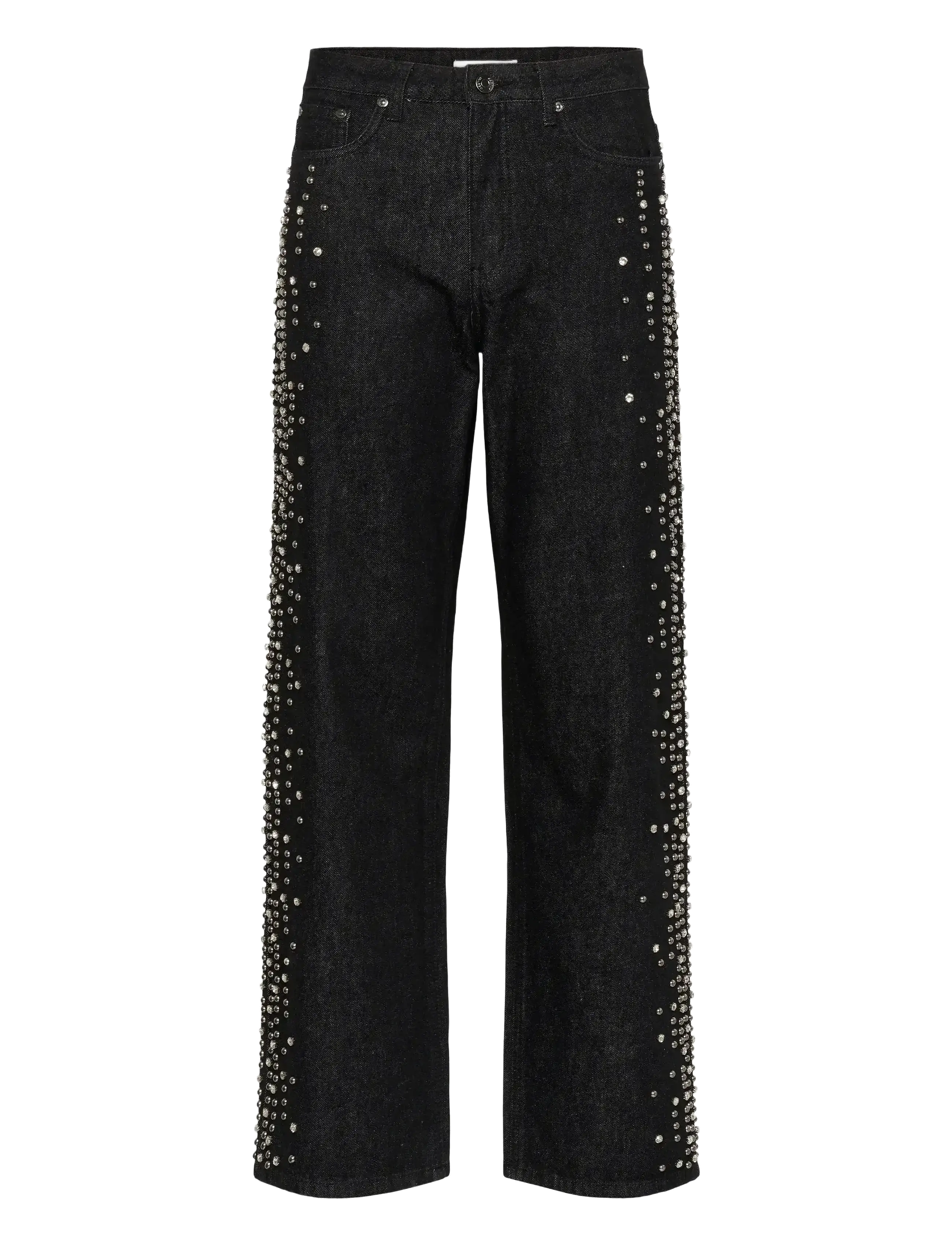 Gestuz GZleei HW wide jeans - Brede jeans - BLACK / black