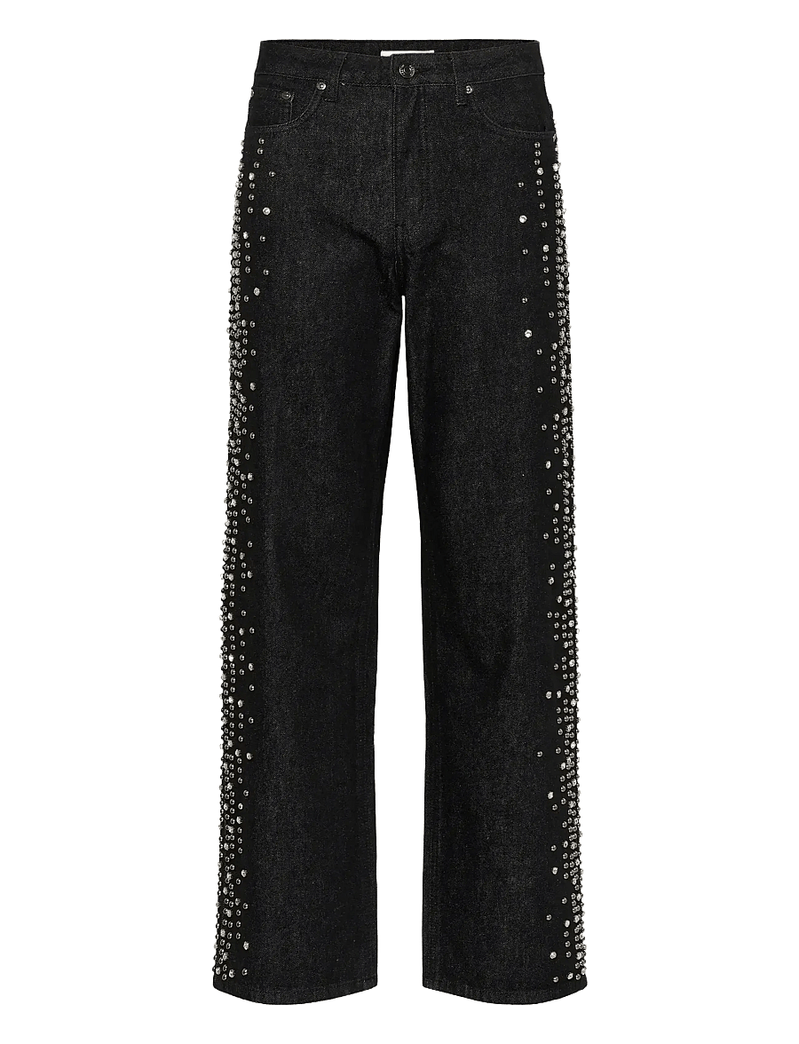 Gestuz - GZleei HW wide jeans - hosen mit weitem bein - black - 1