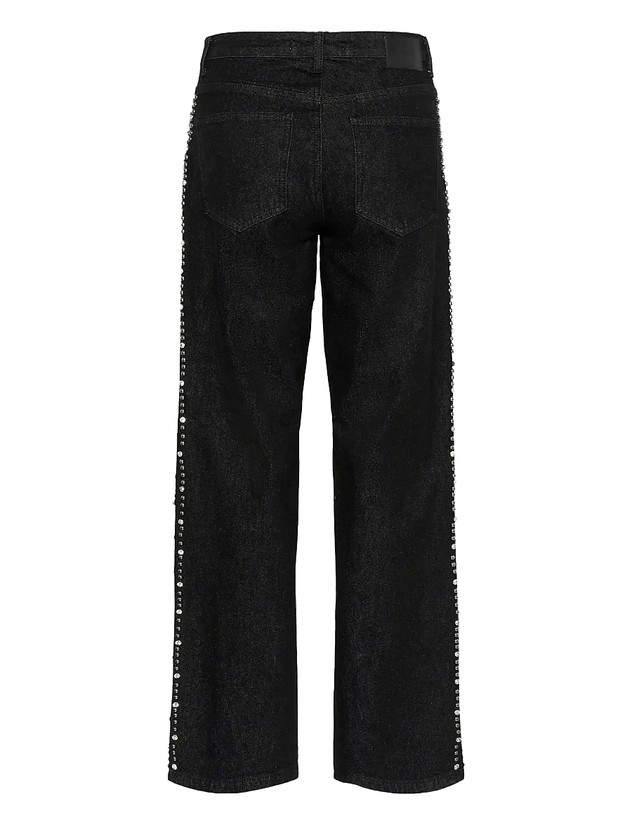 Gestuz - GZleei HW wide jeans - hosen mit weitem bein - black - 2