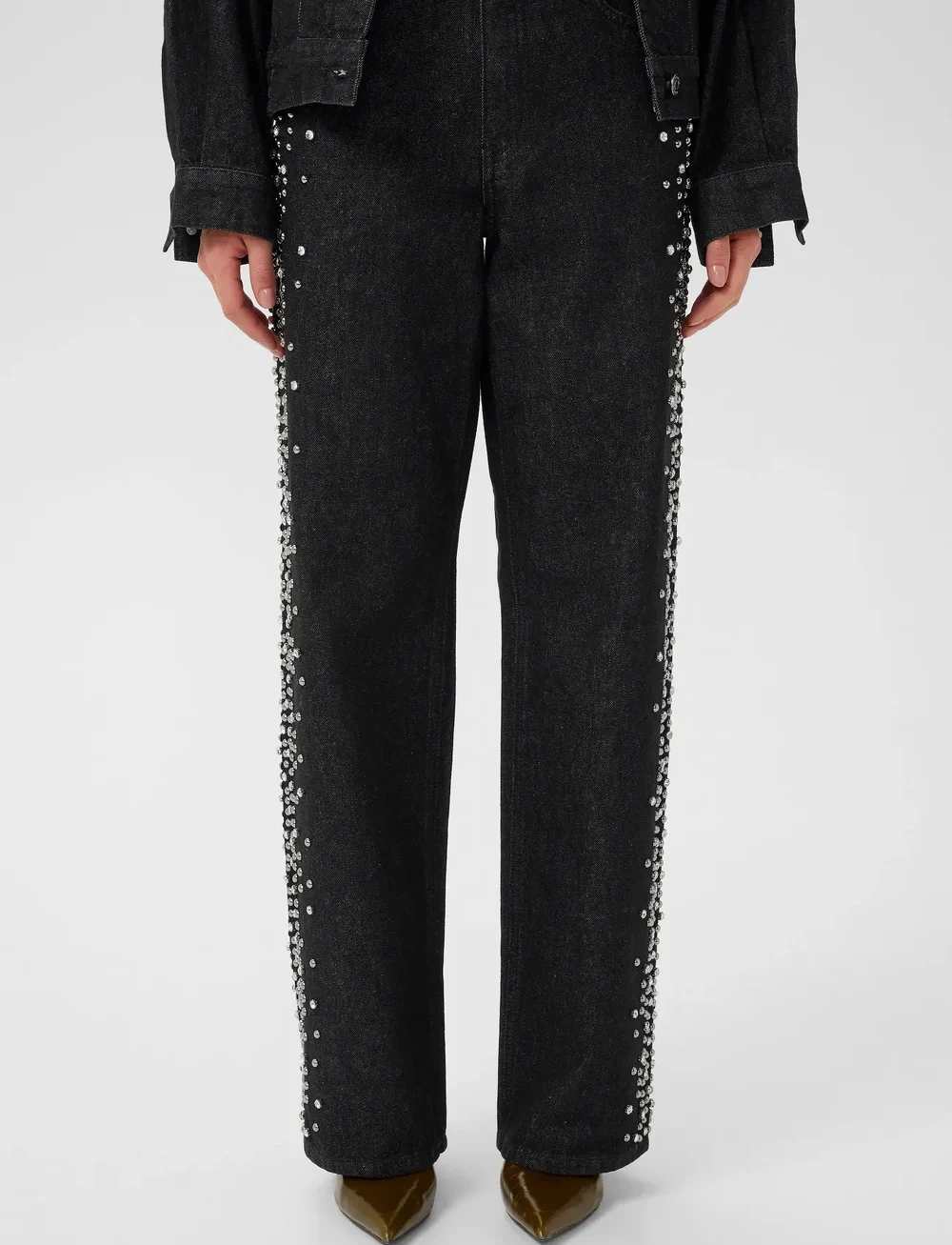 Gestuz - GZleei HW wide jeans - wide leg jeans - black - 0