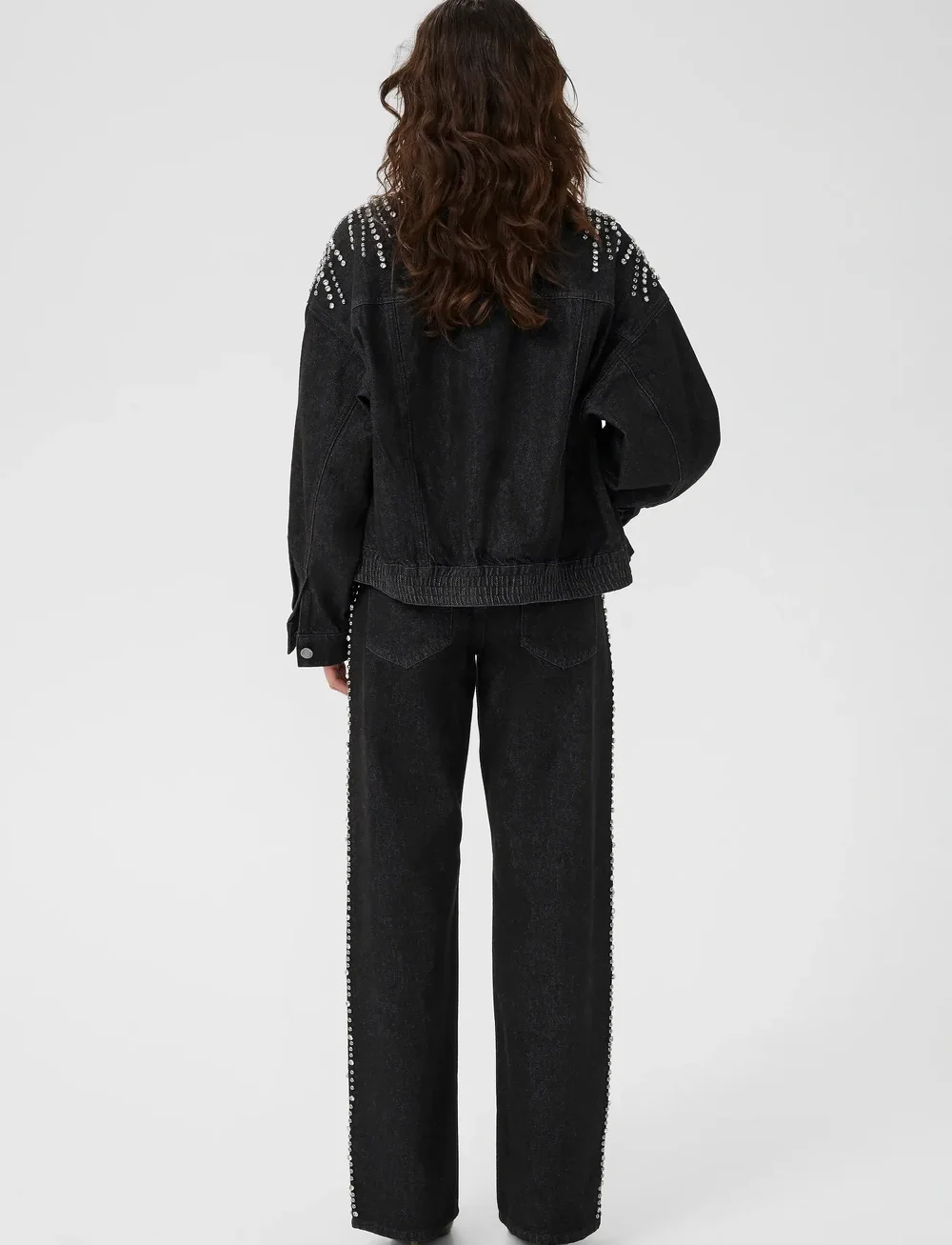 Gestuz - GZleei HW wide jeans - wide leg jeans - black - 4