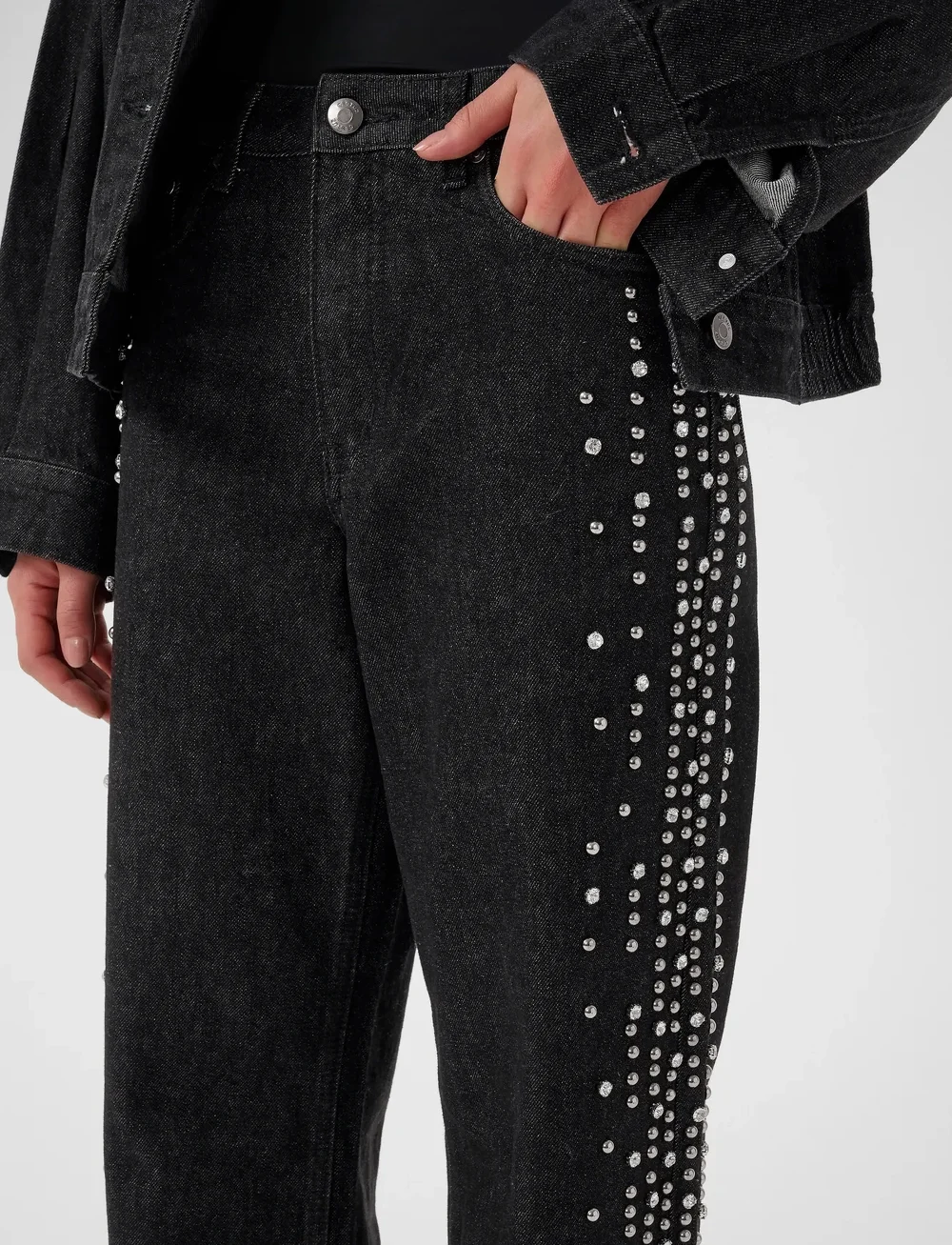 Gestuz - GZleei HW wide jeans - wide leg jeans - black - 5