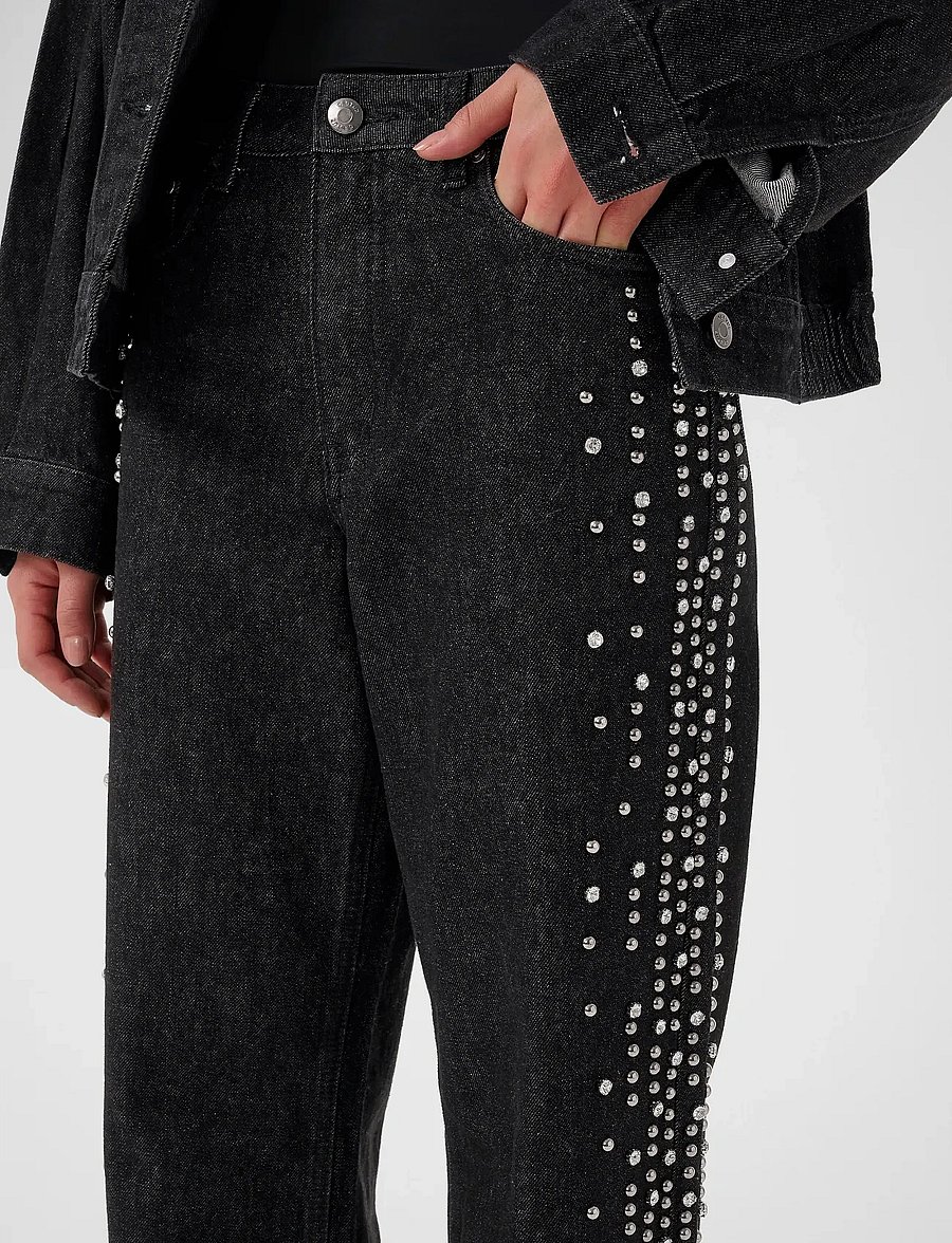 Gestuz - GZleei HW wide jeans - hosen mit weitem bein - black - 5