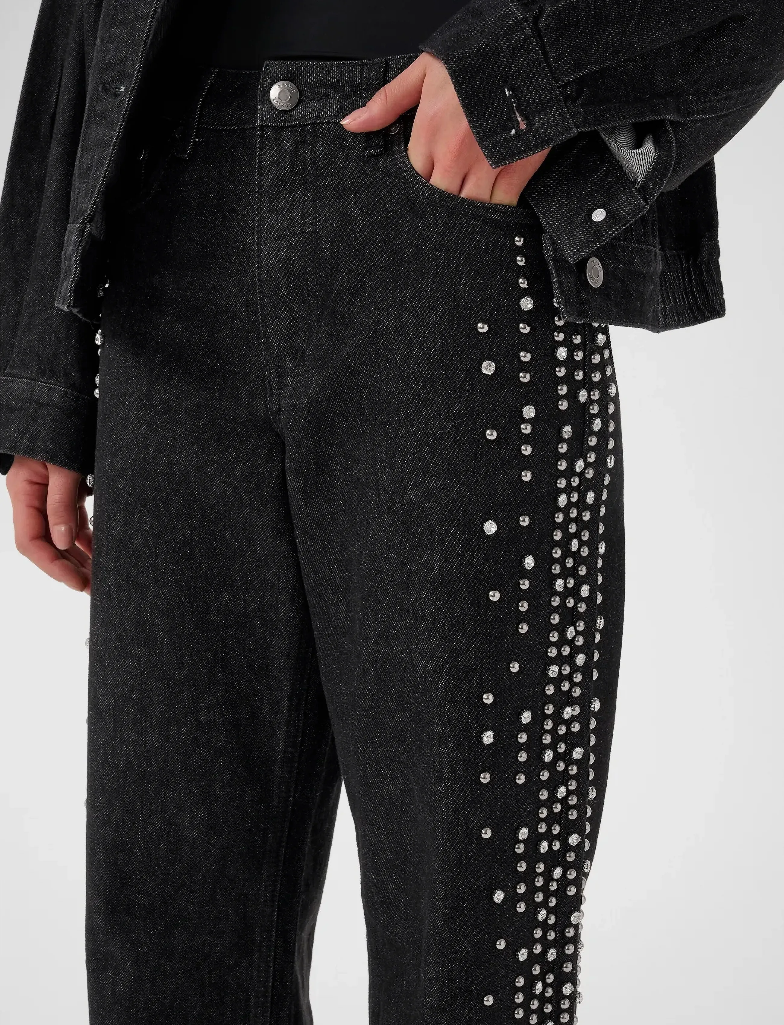 Gestuz - GZleei HW wide jeans - hosen mit weitem bein - black - 5