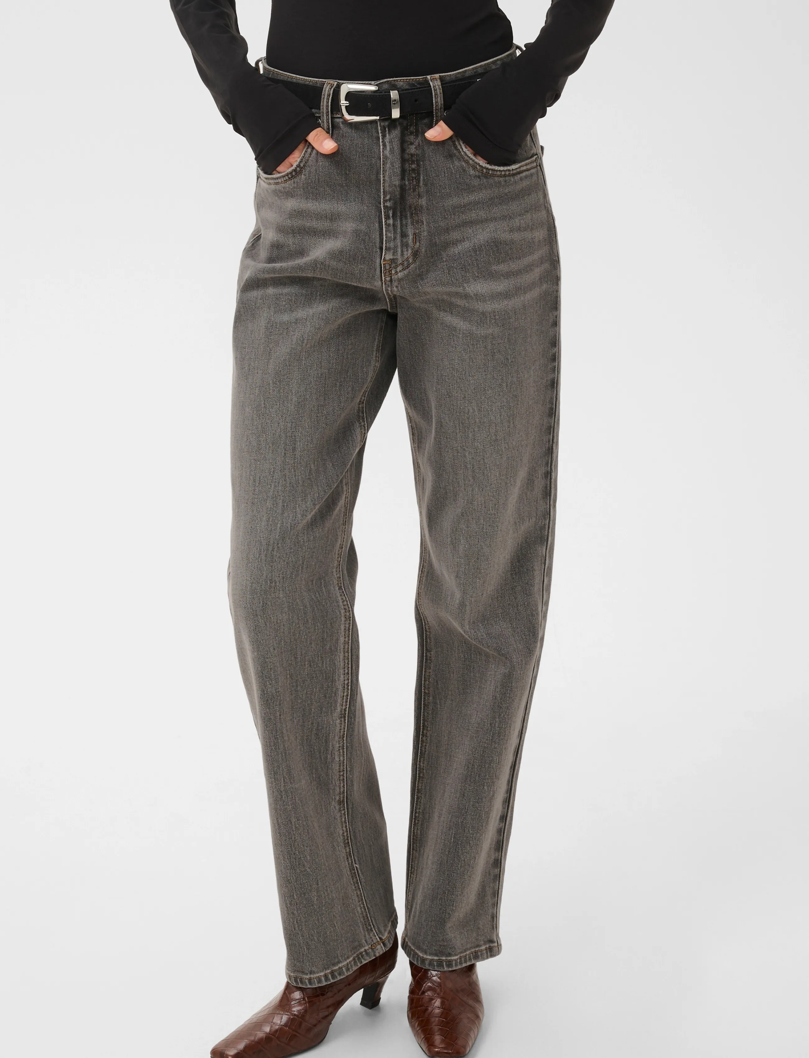 Gestuz - GZjade HW straight jeans NOOS - raka jeans - washed light grey - 2
