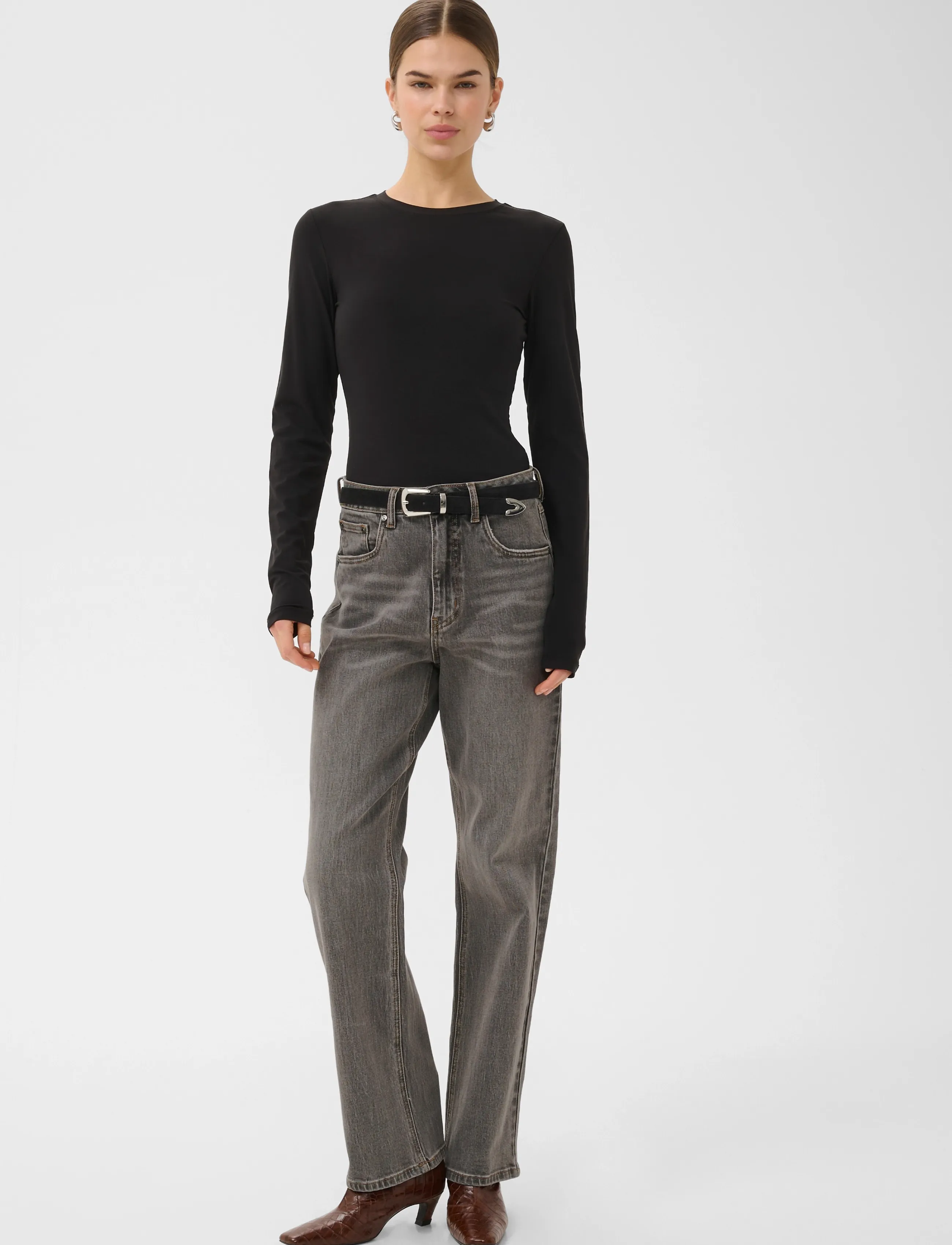 Gestuz - GZjade HW straight jeans NOOS - raka jeans - washed light grey - 3