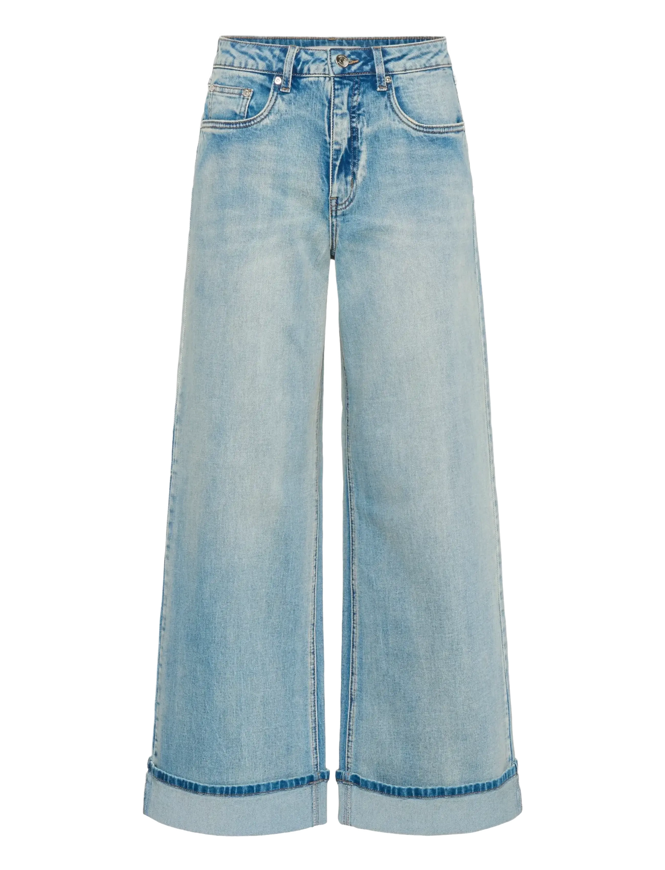 Gestuz GZsara HW wide jeans NOOS - Brede jeans - WASHED BLUE / blue