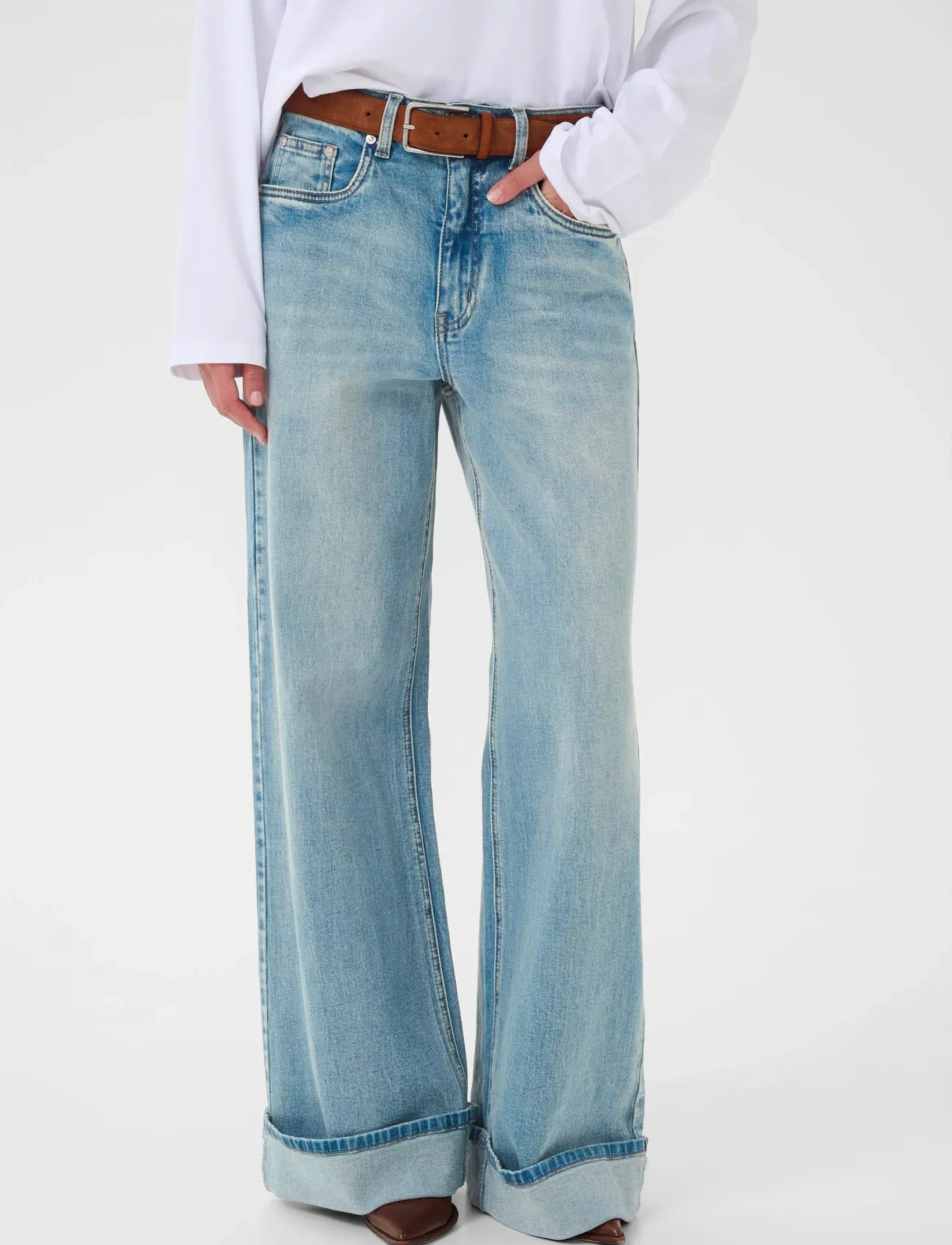 Gestuz GZsara HW wide jeans NOOS - Gestuz - WASHED BLUE / blue