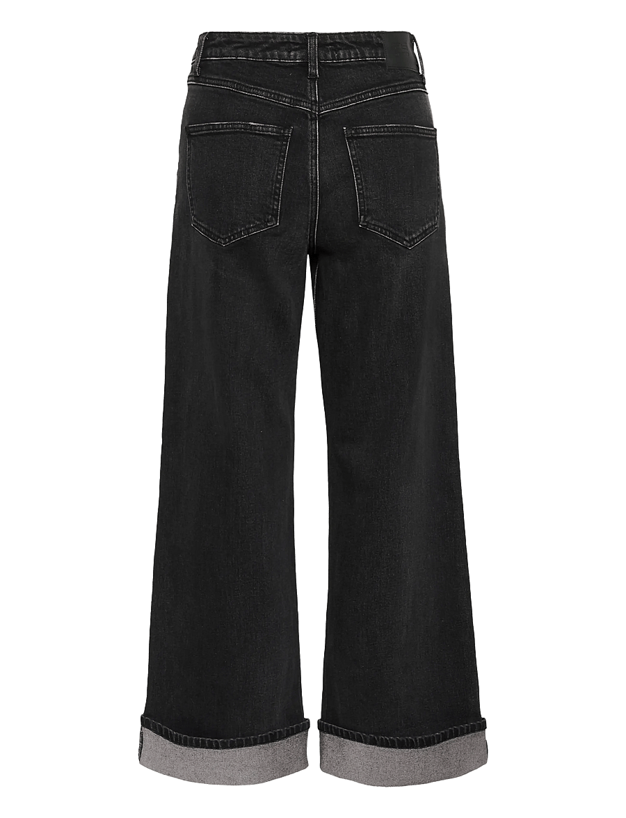 Gestuz - GZsara HW wide jeans NOOS - hosen mit weitem bein - washed dark black - 1