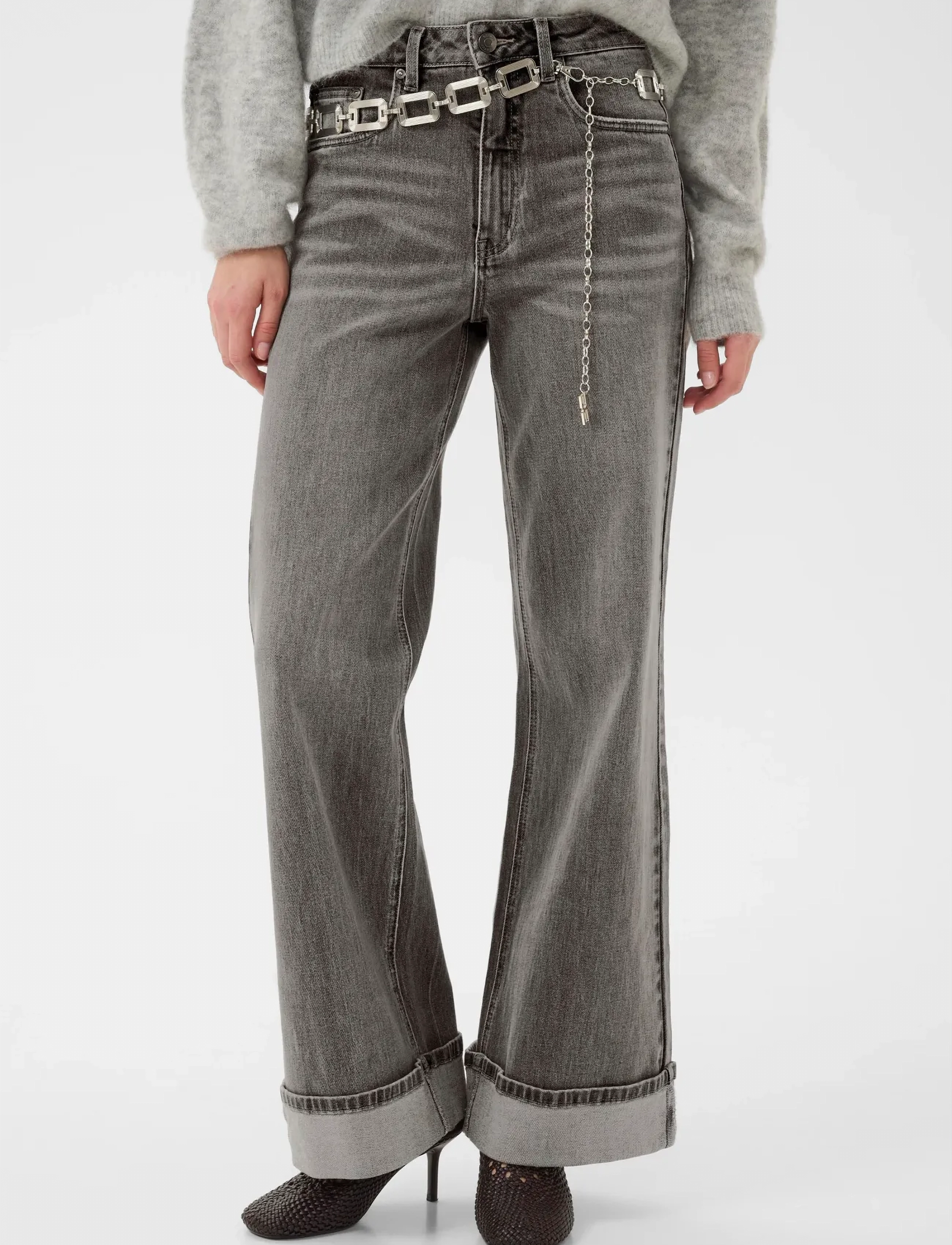 Gestuz GZsara HW wide jeans NOOS - Gestuz - WASHED LIGHT GREY / grey