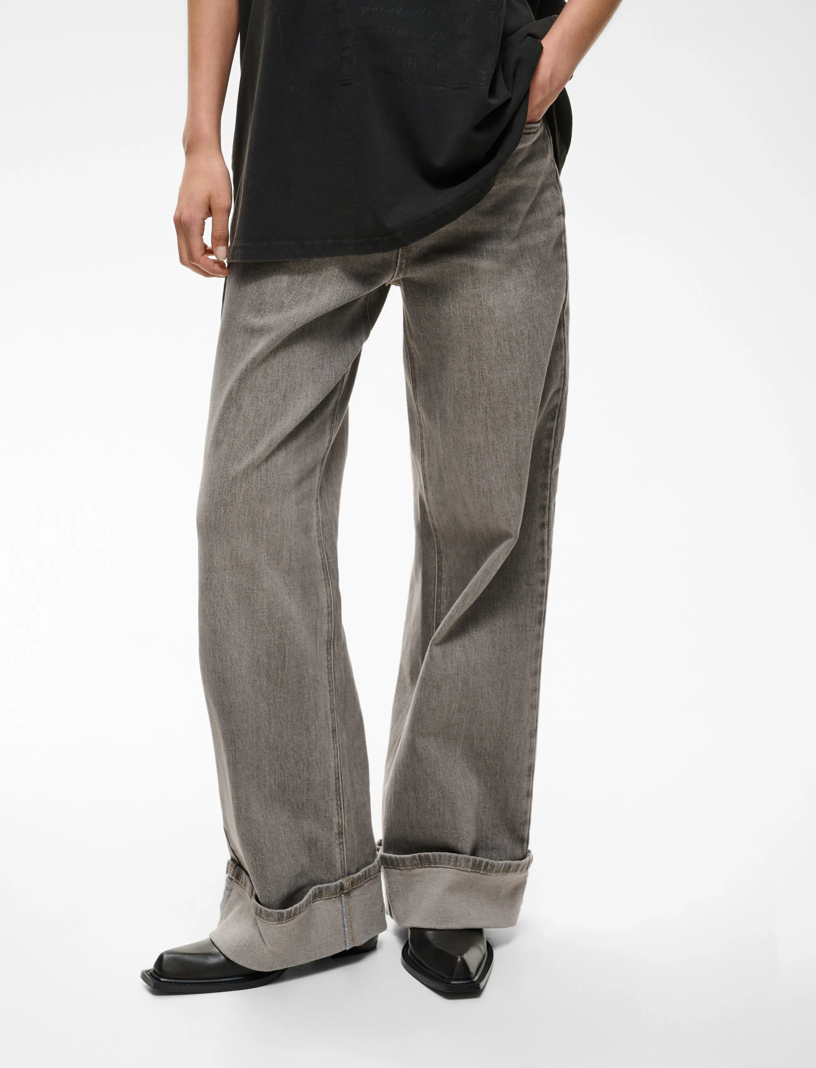 Gestuz - GZsara HW wide jeans NOOS - hosen mit weitem bein - washed light grey - 4