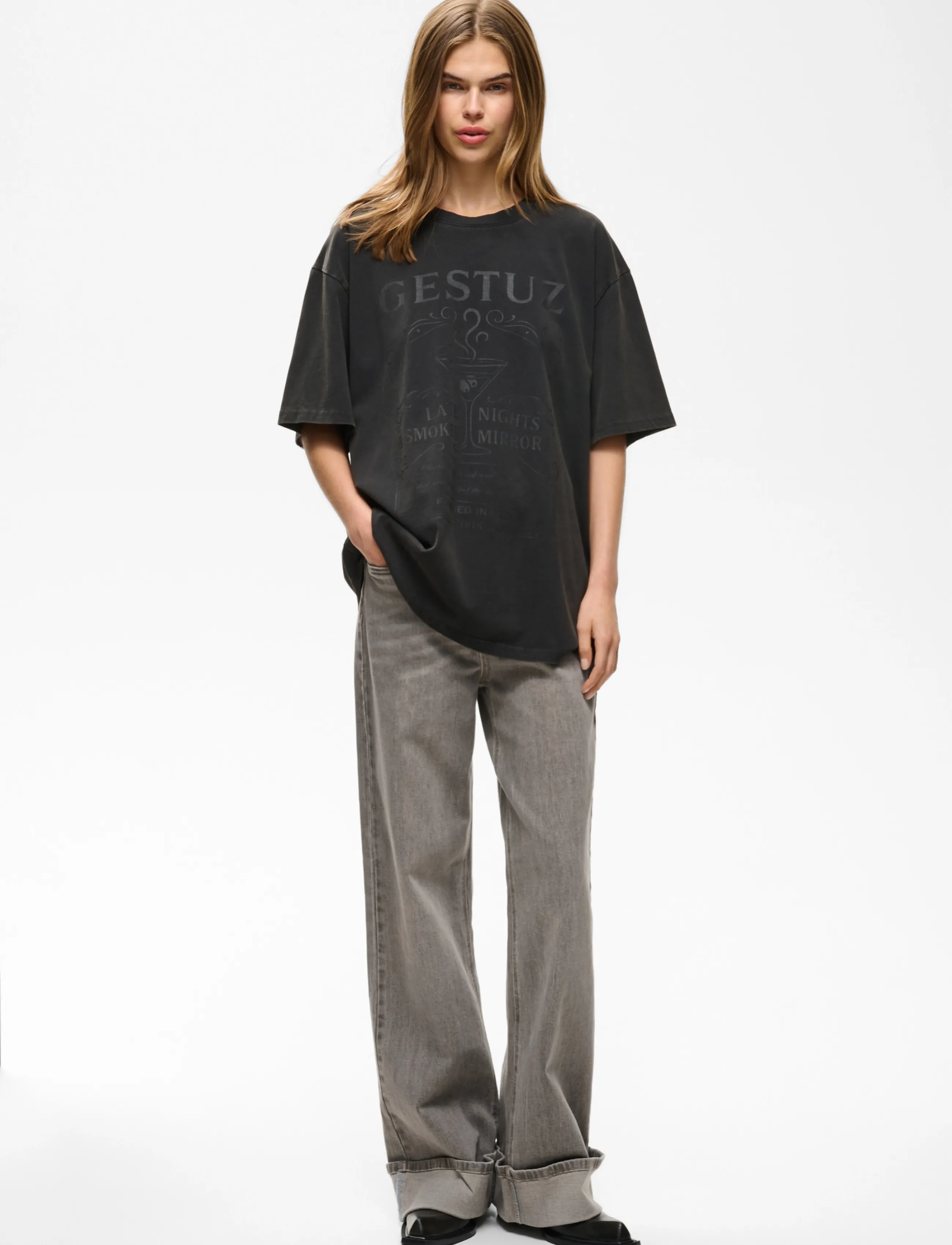 Gestuz - GZsara HW wide jeans NOOS - hosen mit weitem bein - washed light grey - 5