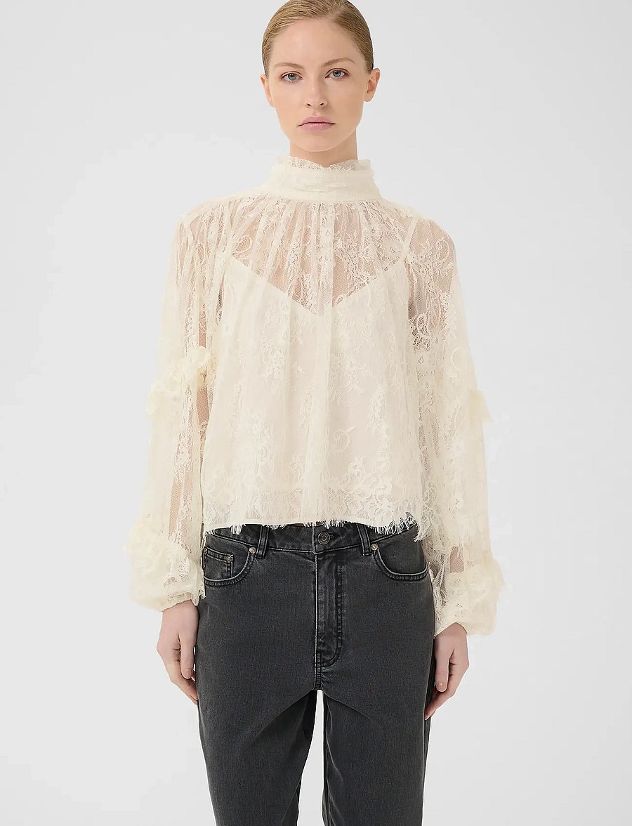Gestuz - GZlami blouse - pitkähihaiset puserot - egret - 0