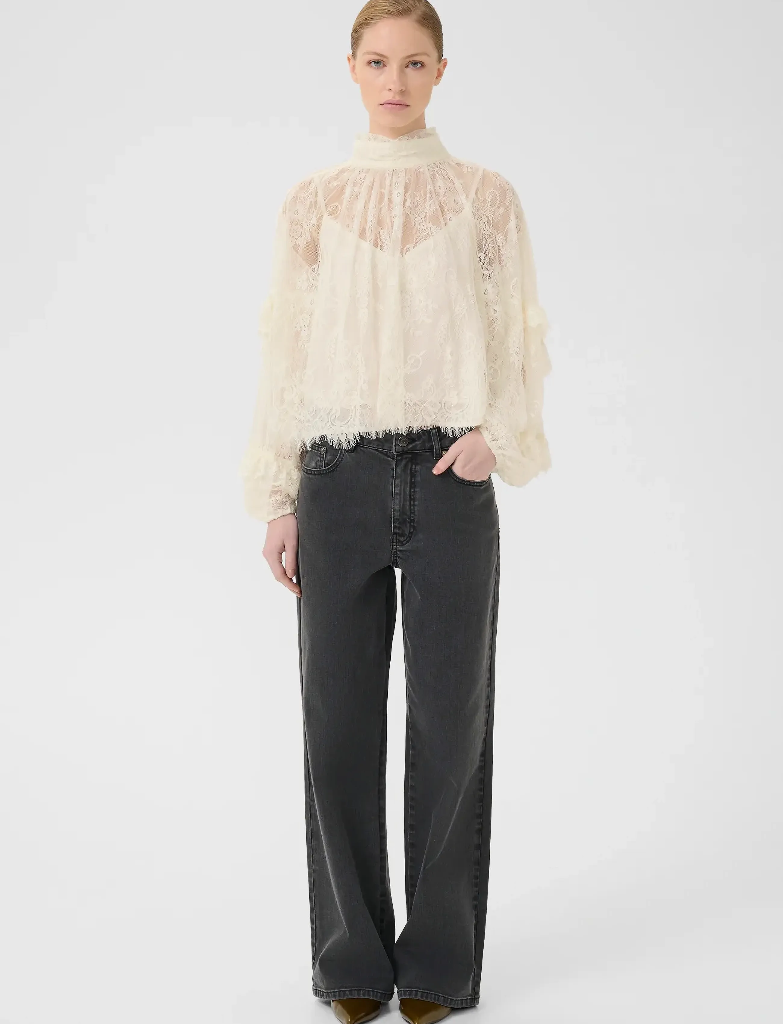 Gestuz - GZlami blouse - blūzes ar garām piedurknēm - egret - 3