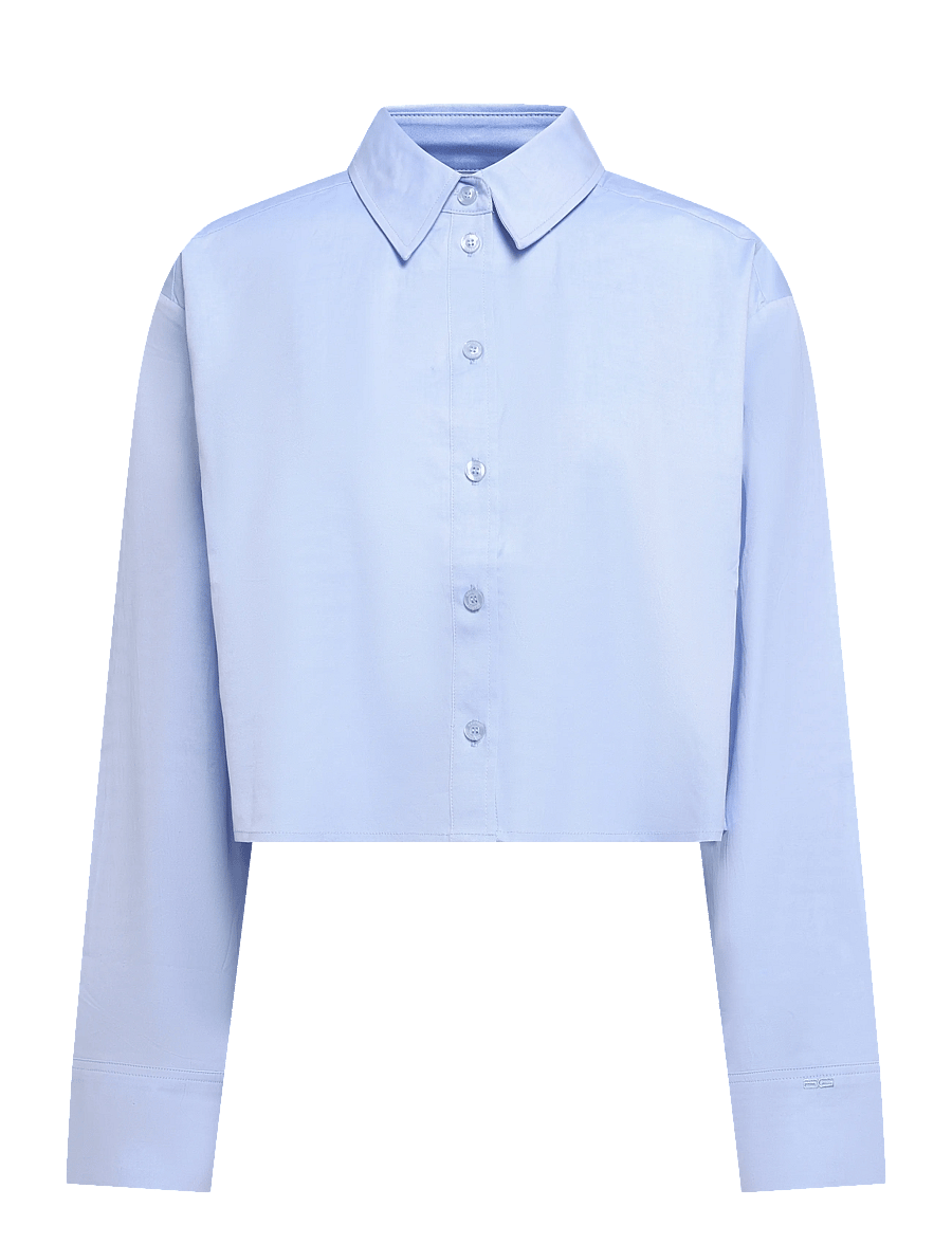 Gestuz - GZyork short shirt NOOS - kortärmade skjortor - chambray blue melange - 0