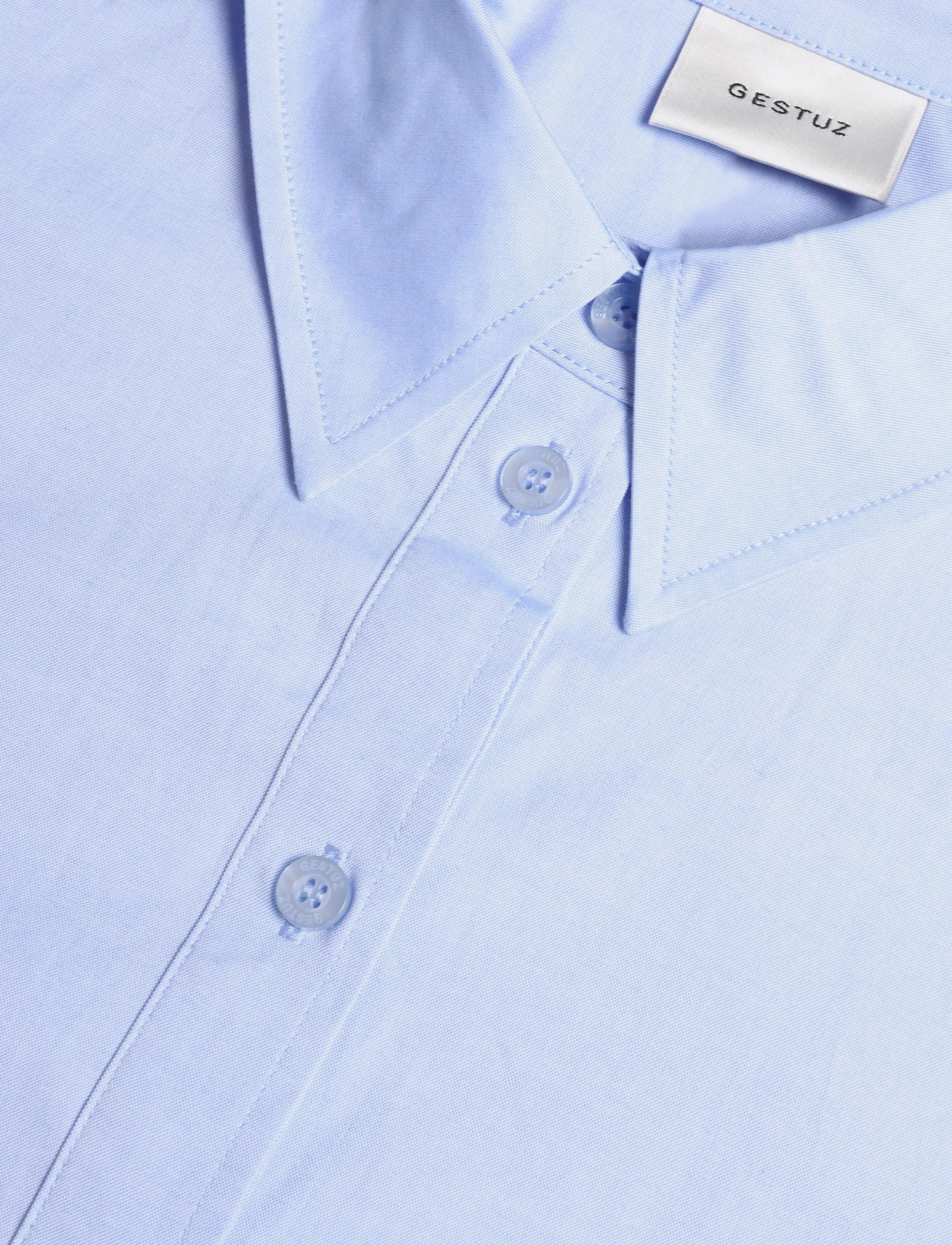 Gestuz - GZyork short shirt NOOS - kortärmade skjortor - chambray blue melange - 2