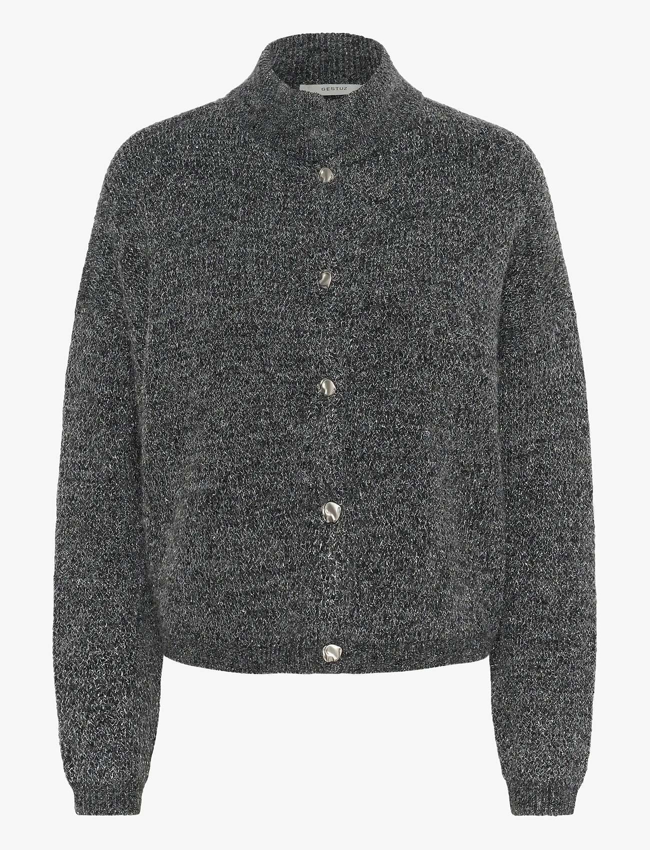 Gestuz - GZalpha shimmer cardigan - cardigans - charcoal melange with lurex - 0