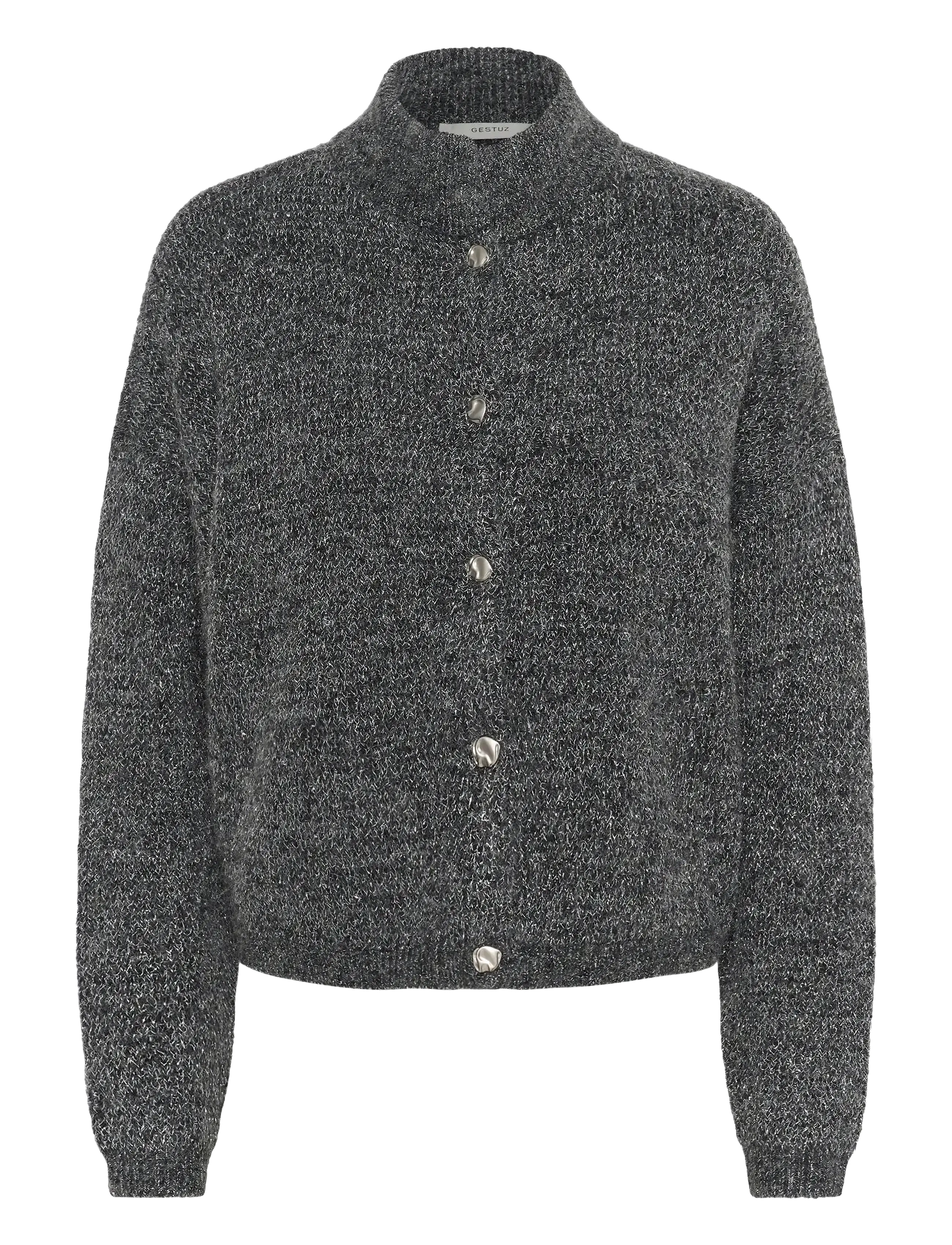 Gestuz GZalpha shimmer cardigan - Tøj - CHARCOAL MELANGE WITH LUREX / grey