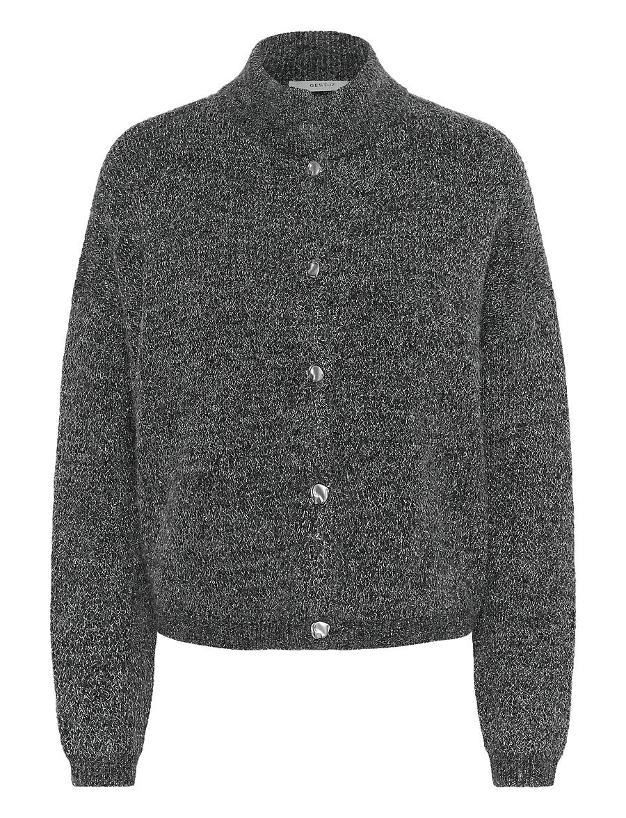 Gestuz - GZalpha shimmer cardigan - cardigans - charcoal melange with lurex - 0