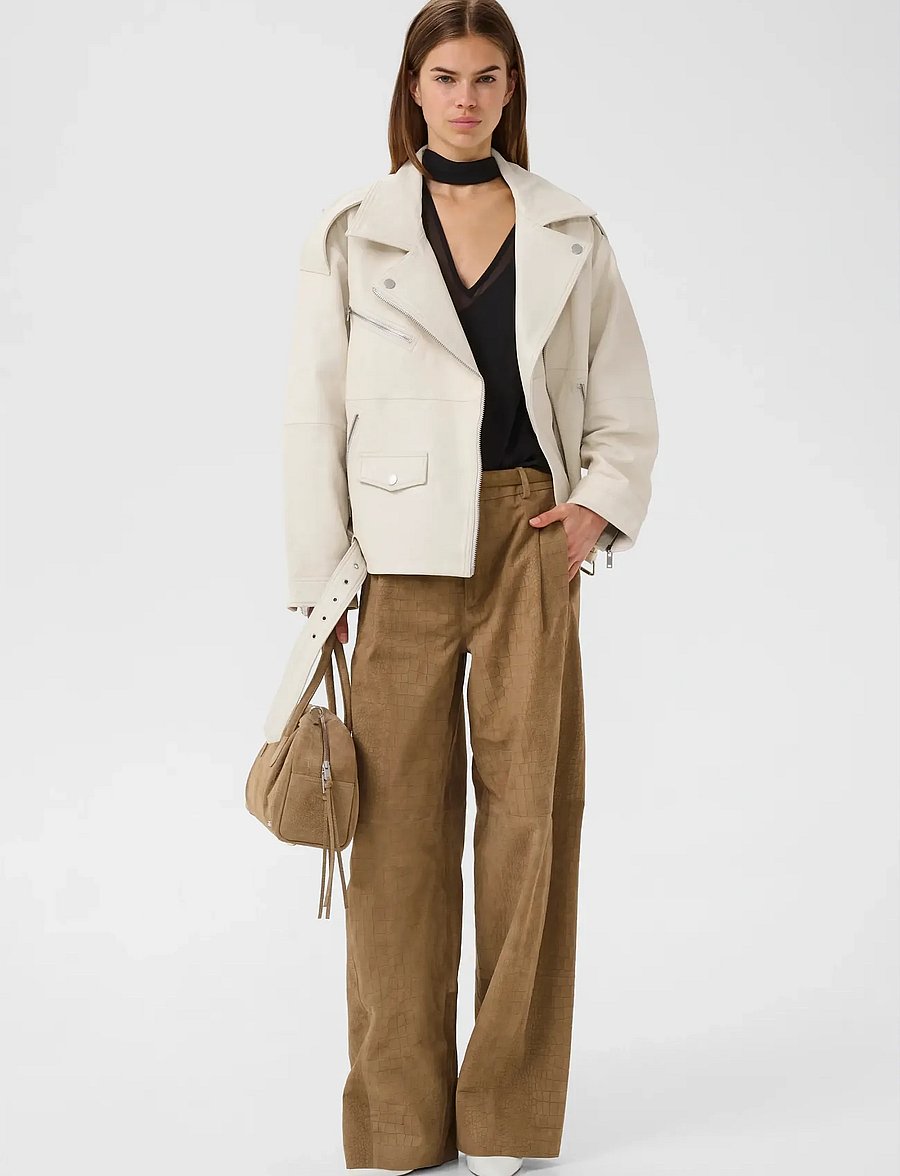 Gestuz - GZvida OZ jacket - lederjacken - birch - 3