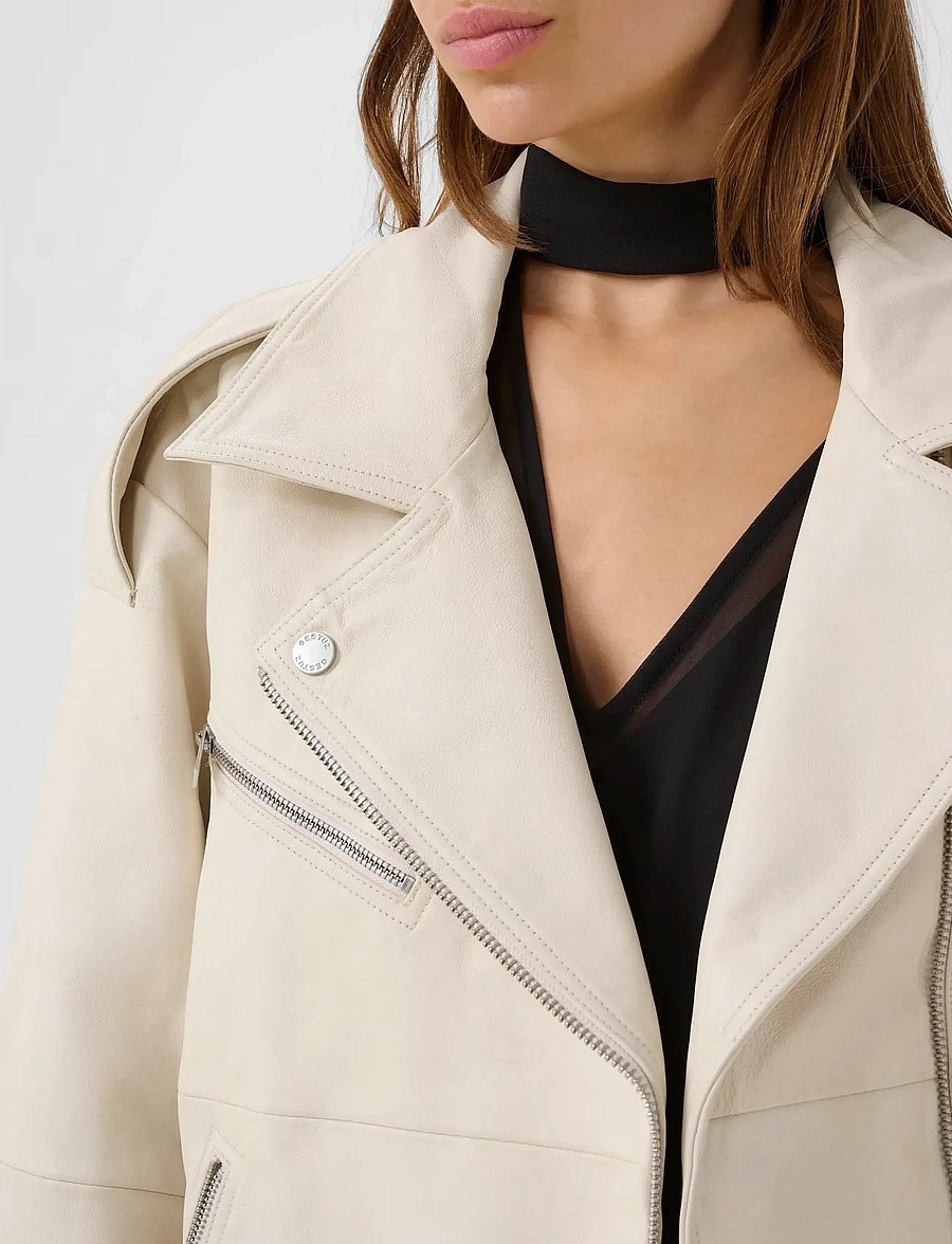 Gestuz - GZvida OZ jacket - lederjacken - birch - 5