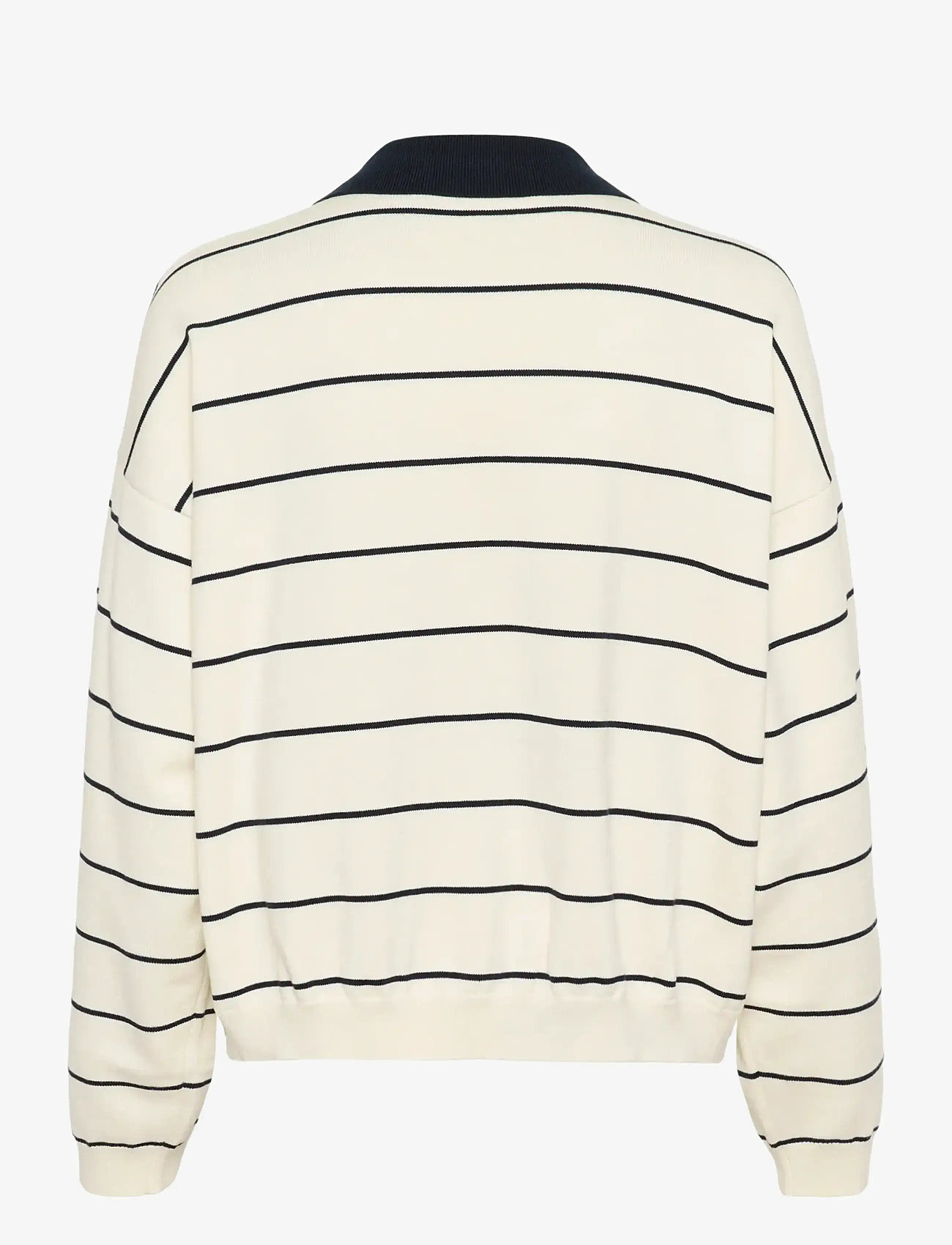 Gestuz - GZtaige polo pullover - sügisesed riided - egret/skycaptain striped - 1