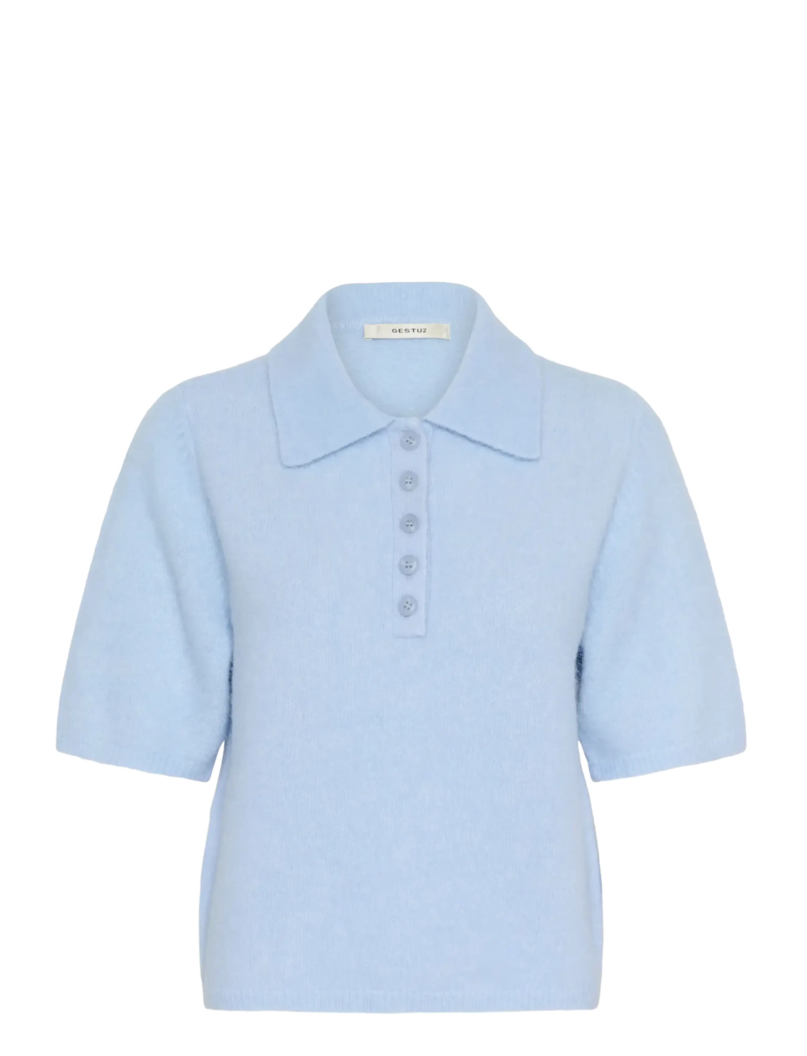 Gestuz GZalpha ss polo pullover - Tøj - CENTAUREA MÉLANGE / blue