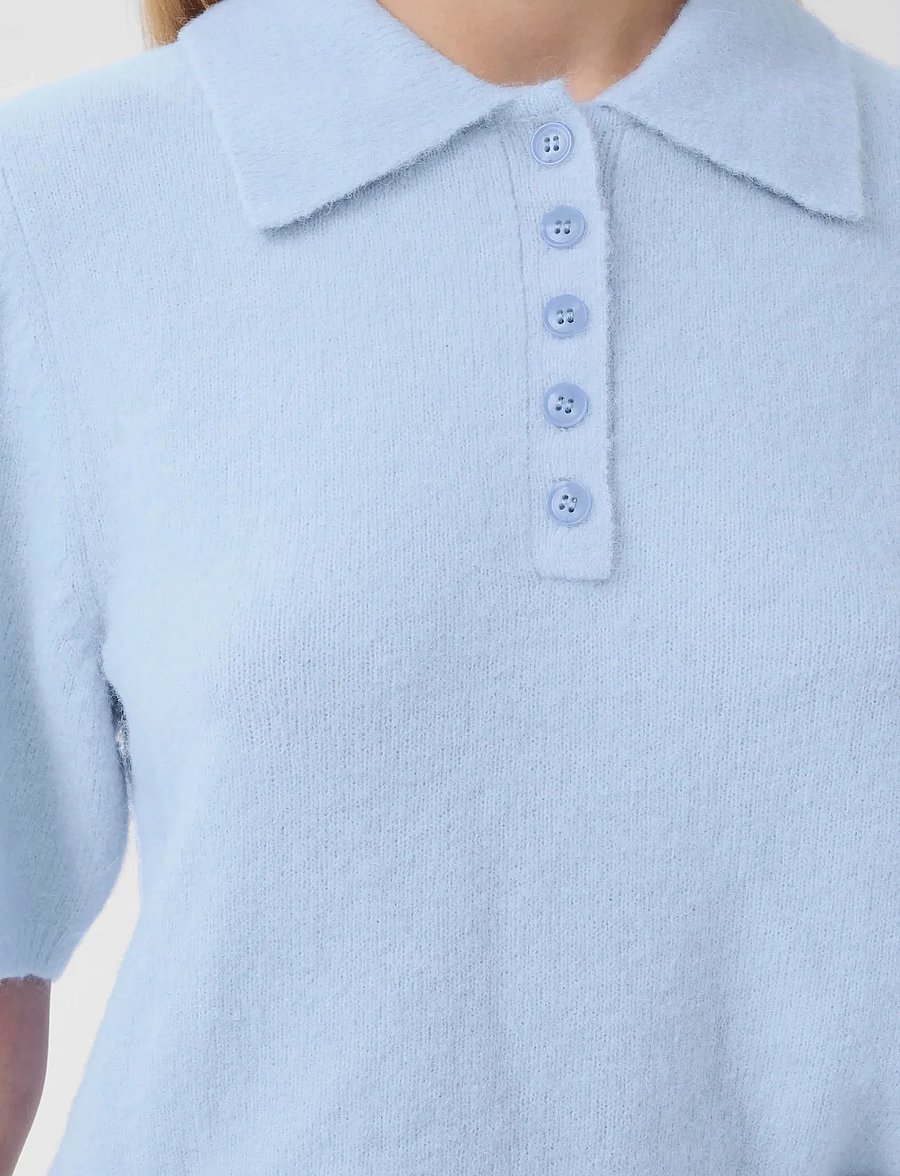 Gestuz - GZalpha ss polo pullover - stickade tröjor - centaurea mÉlange - 5