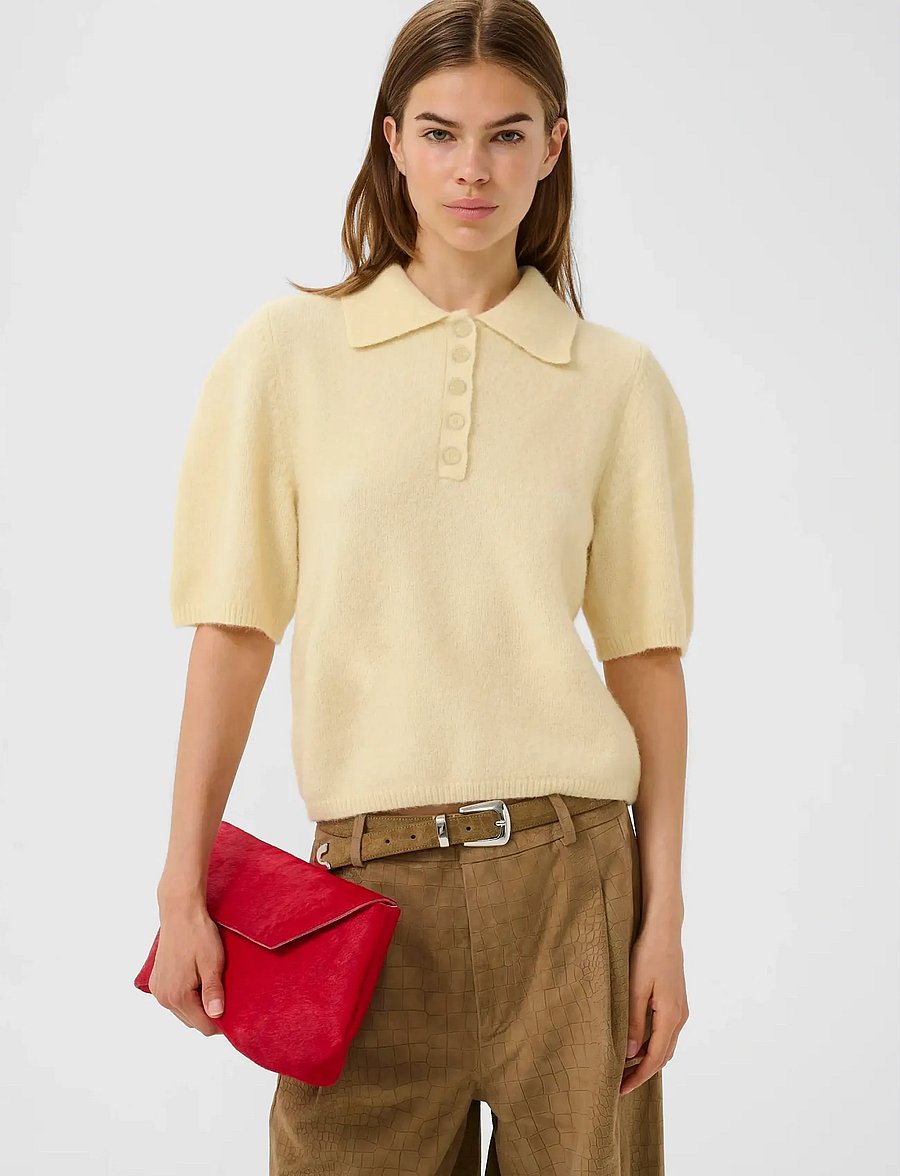 Gestuz - GZalpha ss polo pullover - pullover - frozen dew mÉlange - 0