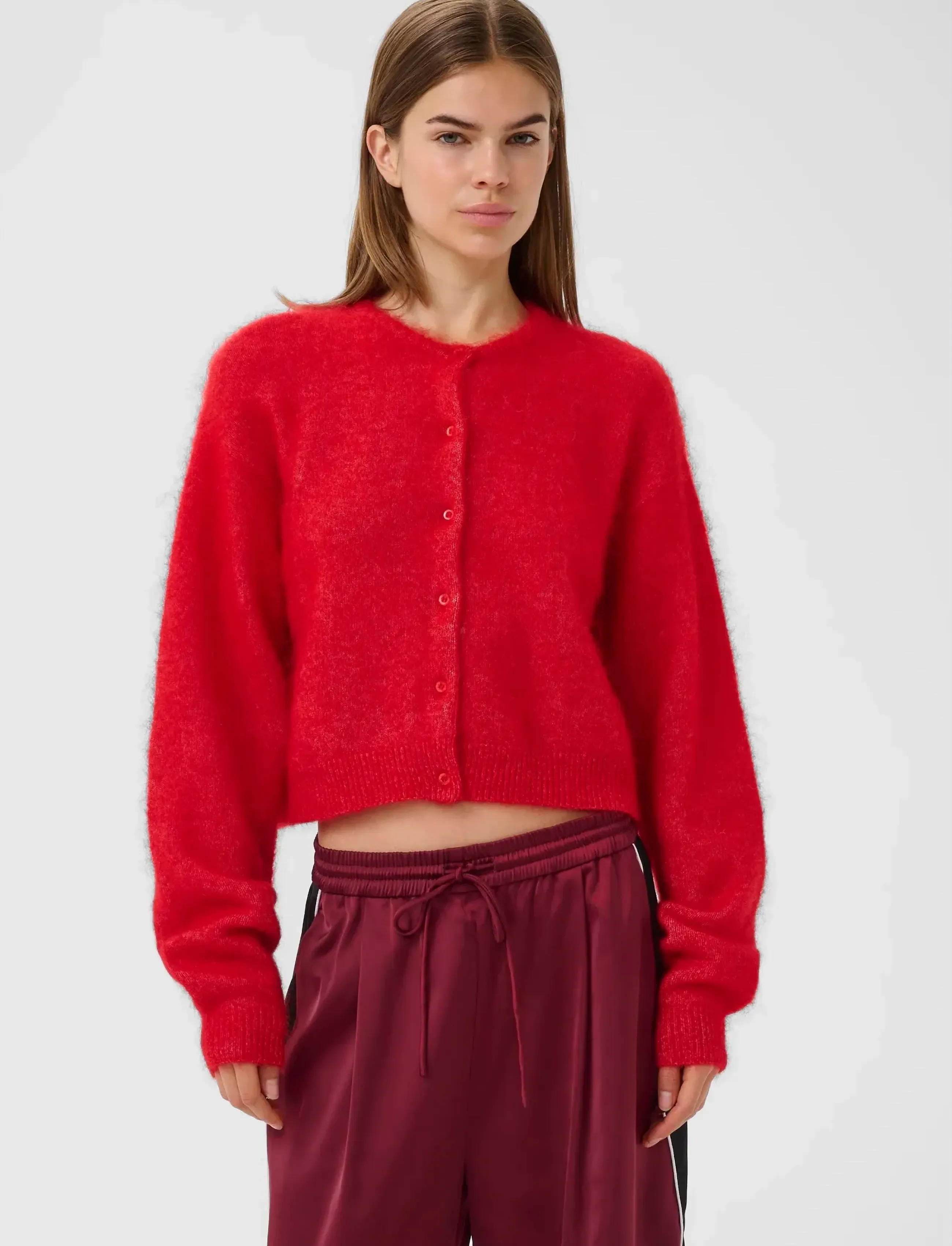 Gestuz Gzdebbie Short Cardigan, L, Red, Strik > Cardigans, Dame