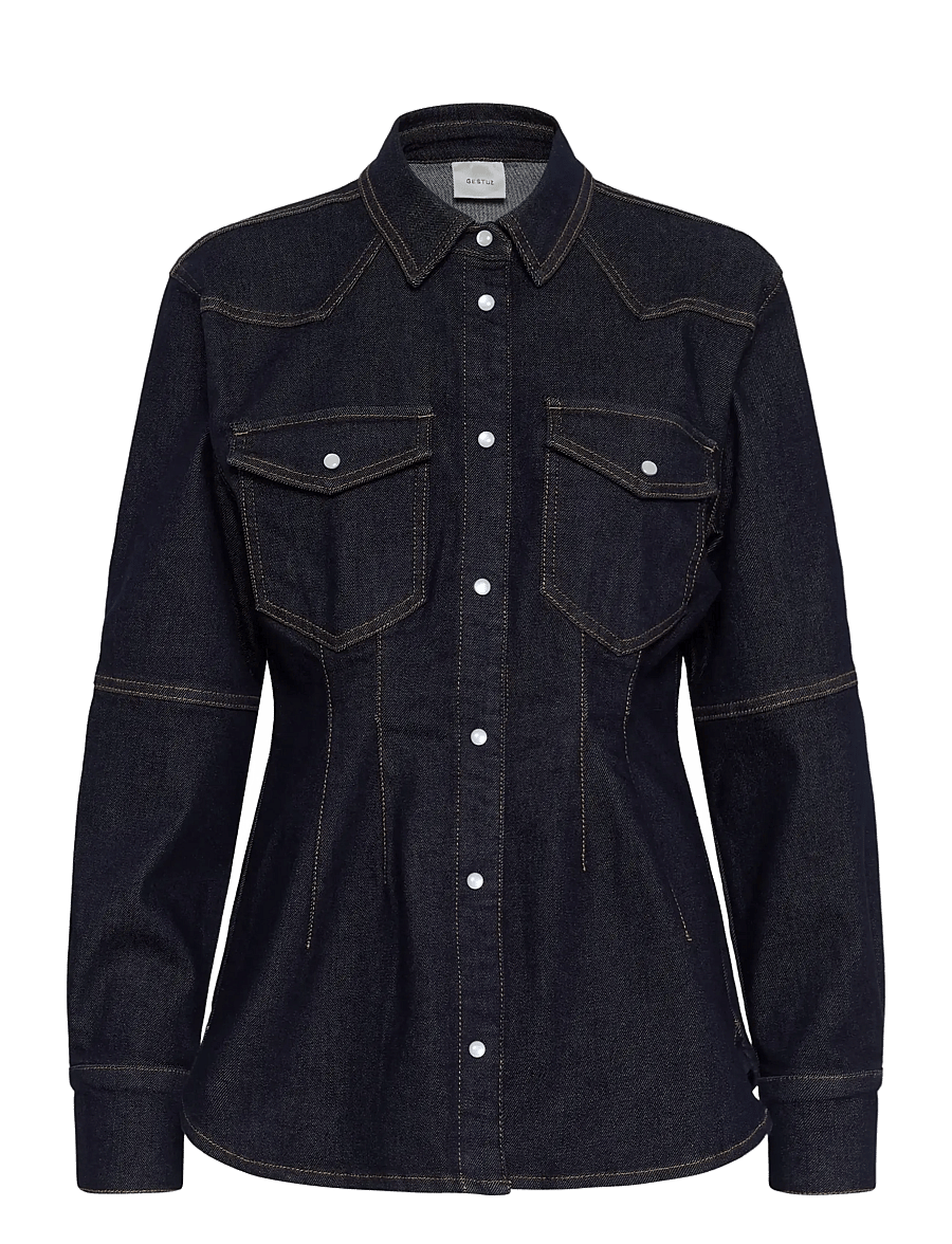 Gestuz - GZmae shirt - jeansowe koszule - dark blue rinse - 1