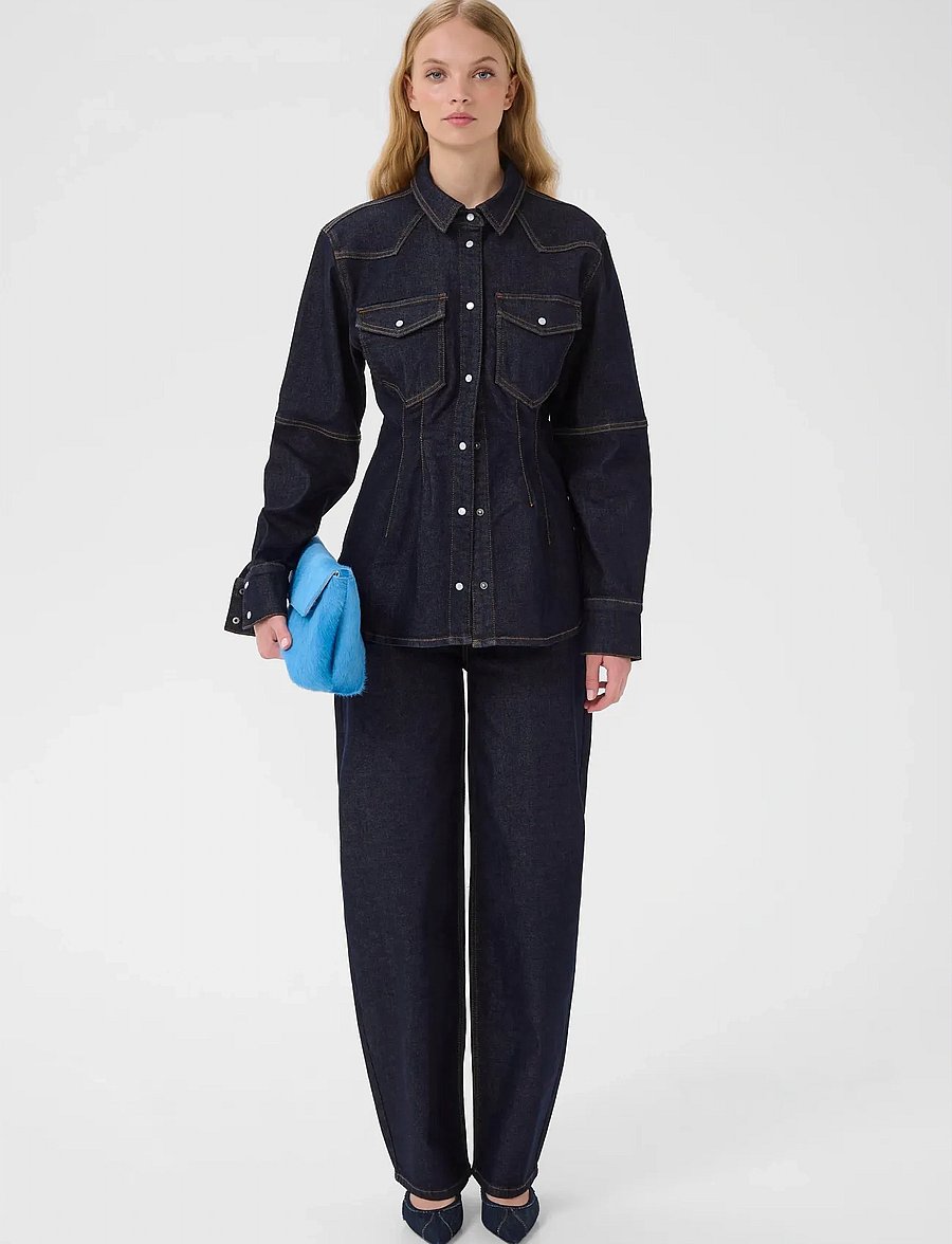 Gestuz - GZmae shirt - jeansowe koszule - dark blue rinse - 3
