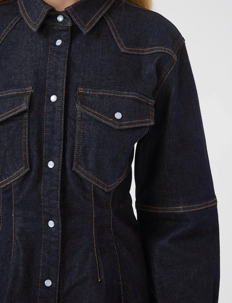 Gestuz - GZmae shirt - jeansowe koszule - dark blue rinse - 5