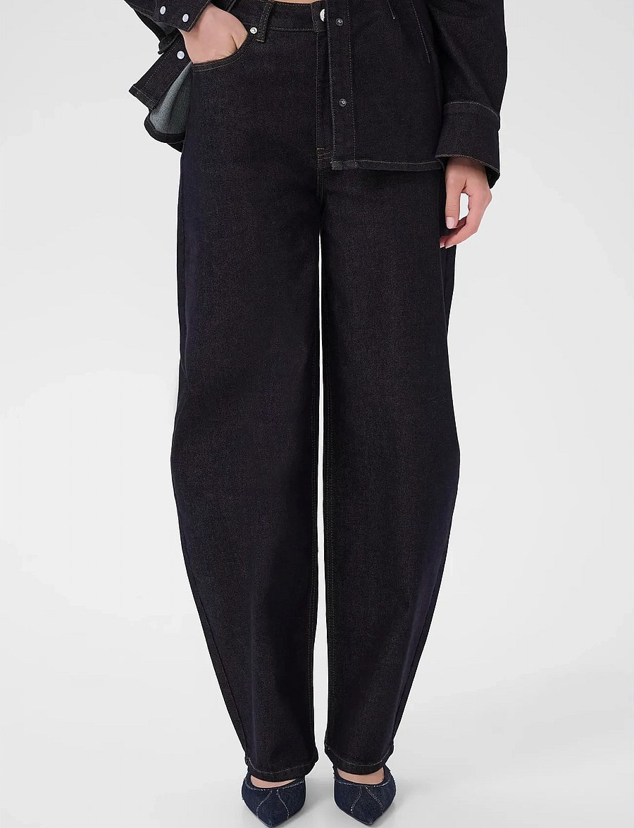 Gestuz - GZmae HW barrel jeans - barrel jeans - dark blue rinse - 0