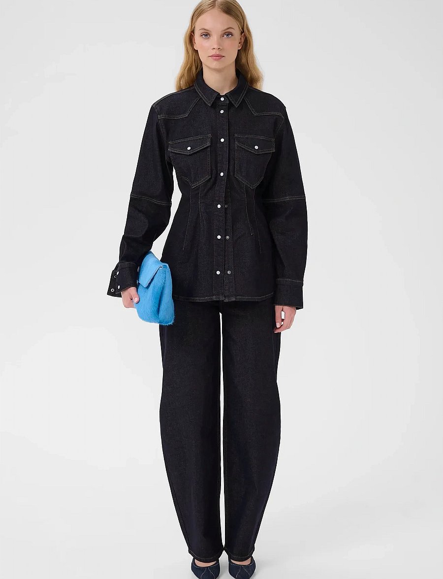 Gestuz - GZmae HW barrel jeans - barrel jeans - dark blue rinse - 3