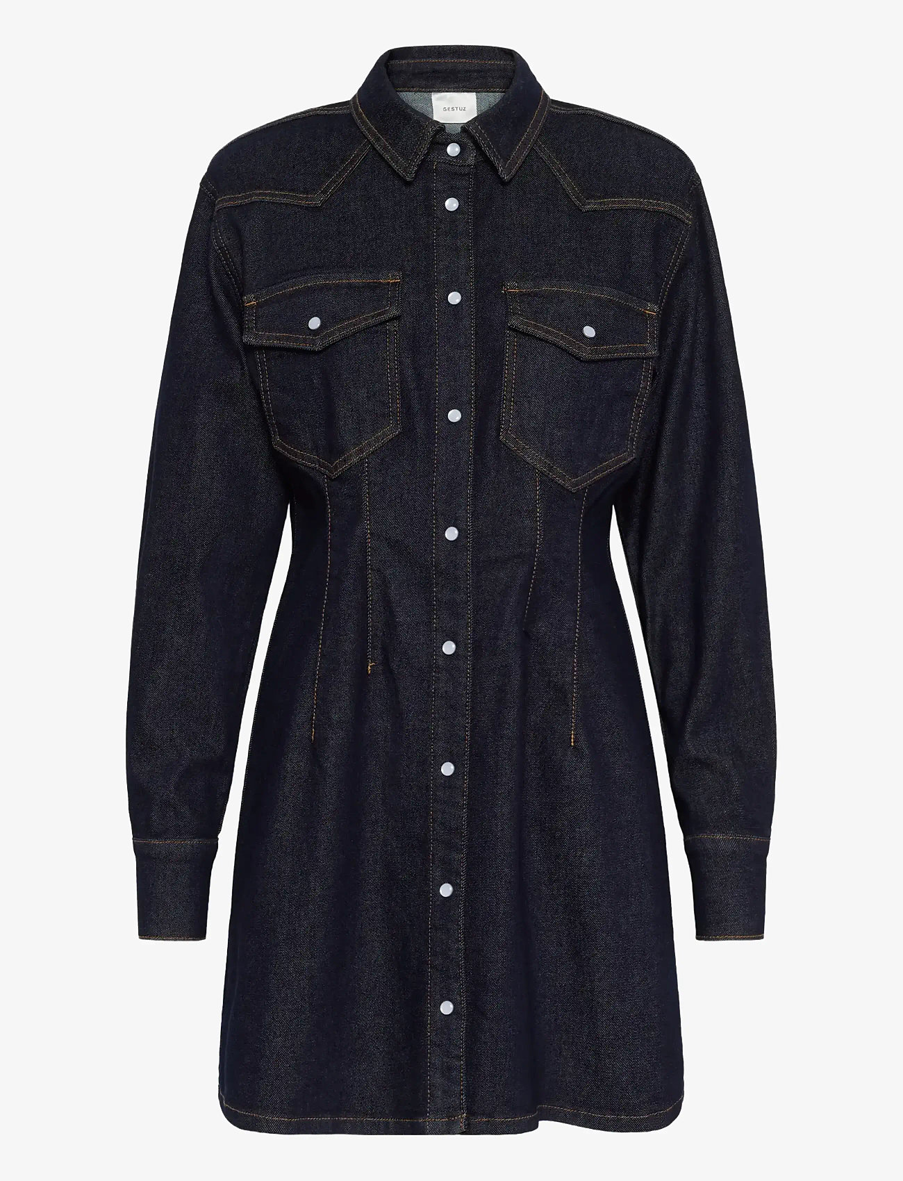 Gestuz - GZmae dress - skjortklänningar - dark blue rinse - 1