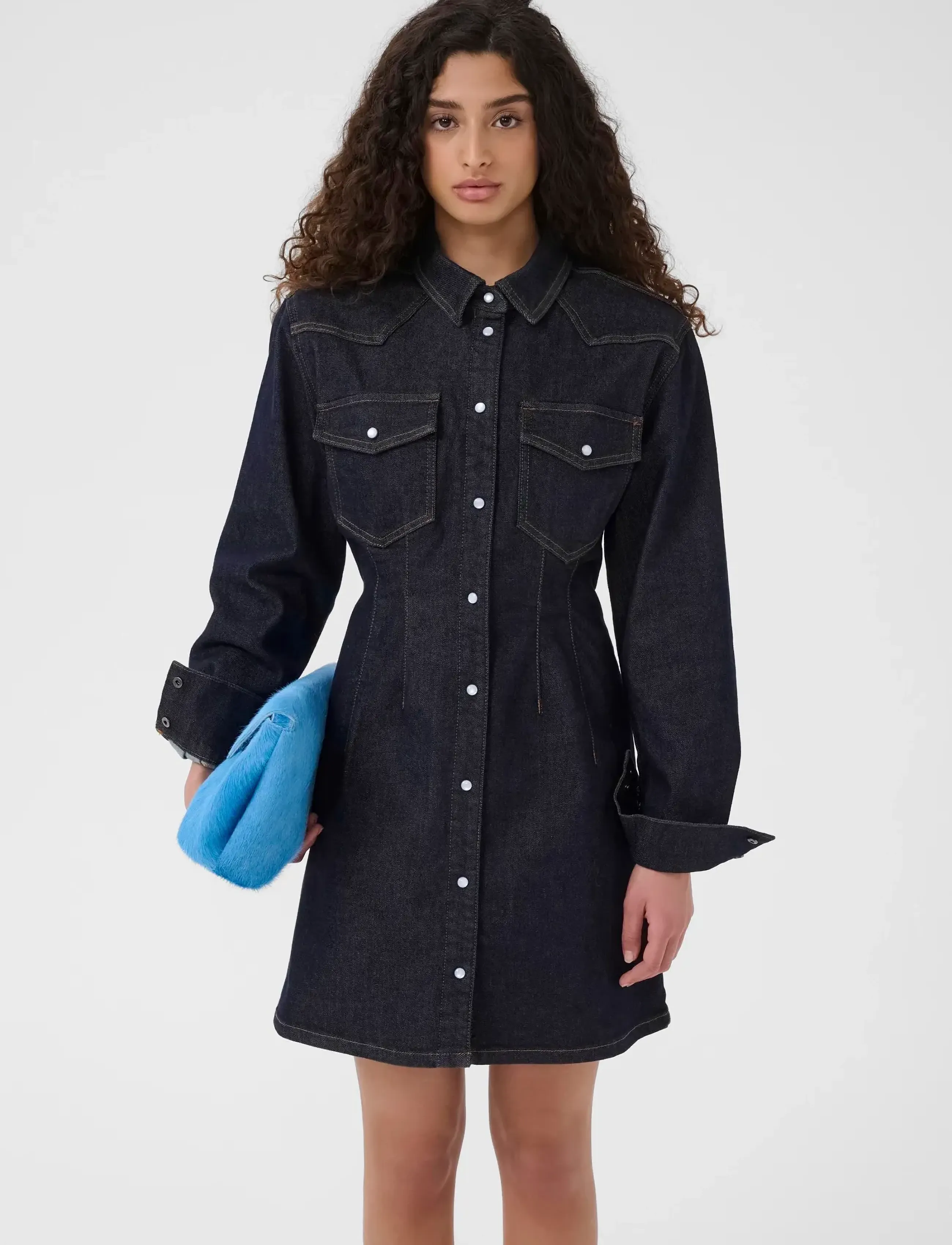 Gestuz Gzmae Dress, 34, Blue, Kjoler > Skjortekjoler, Dame