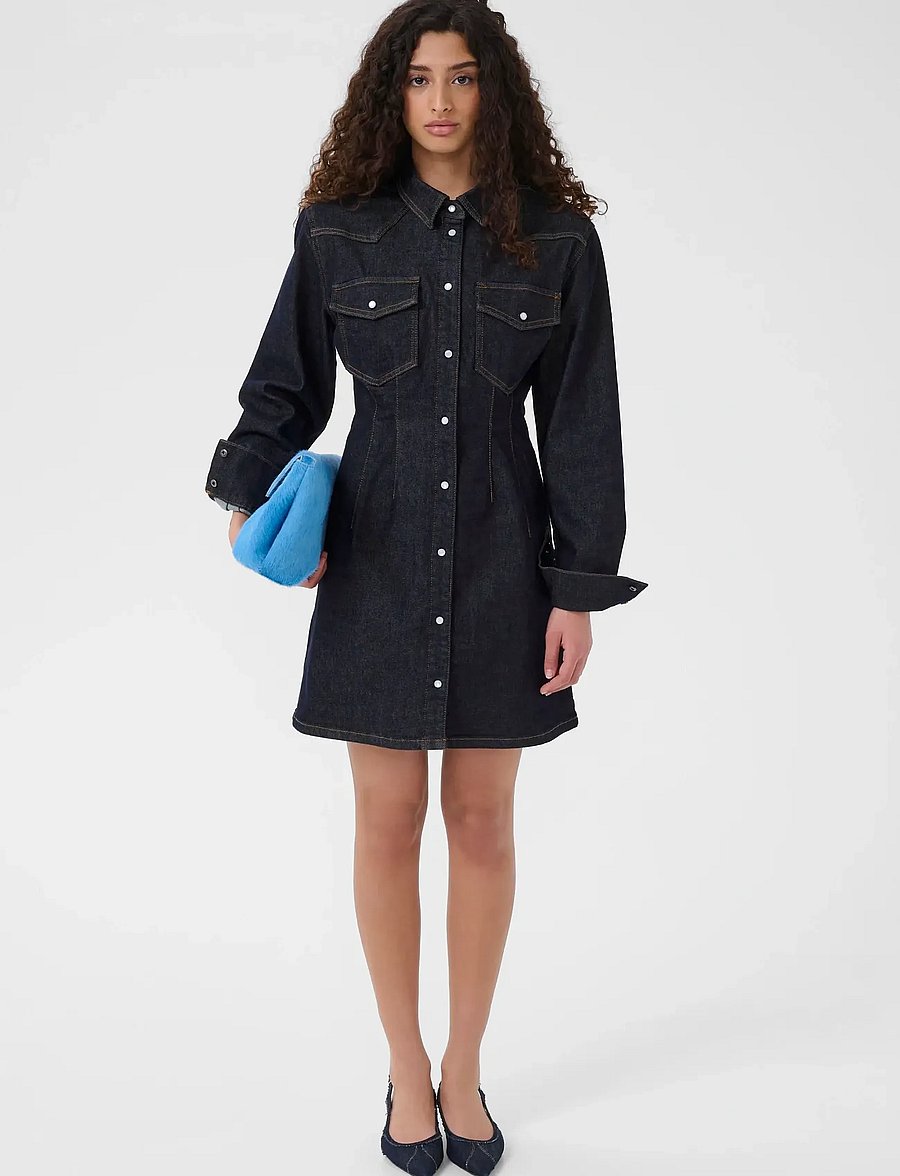 Gestuz - GZmae dress - shirt dresses - dark blue rinse - 3
