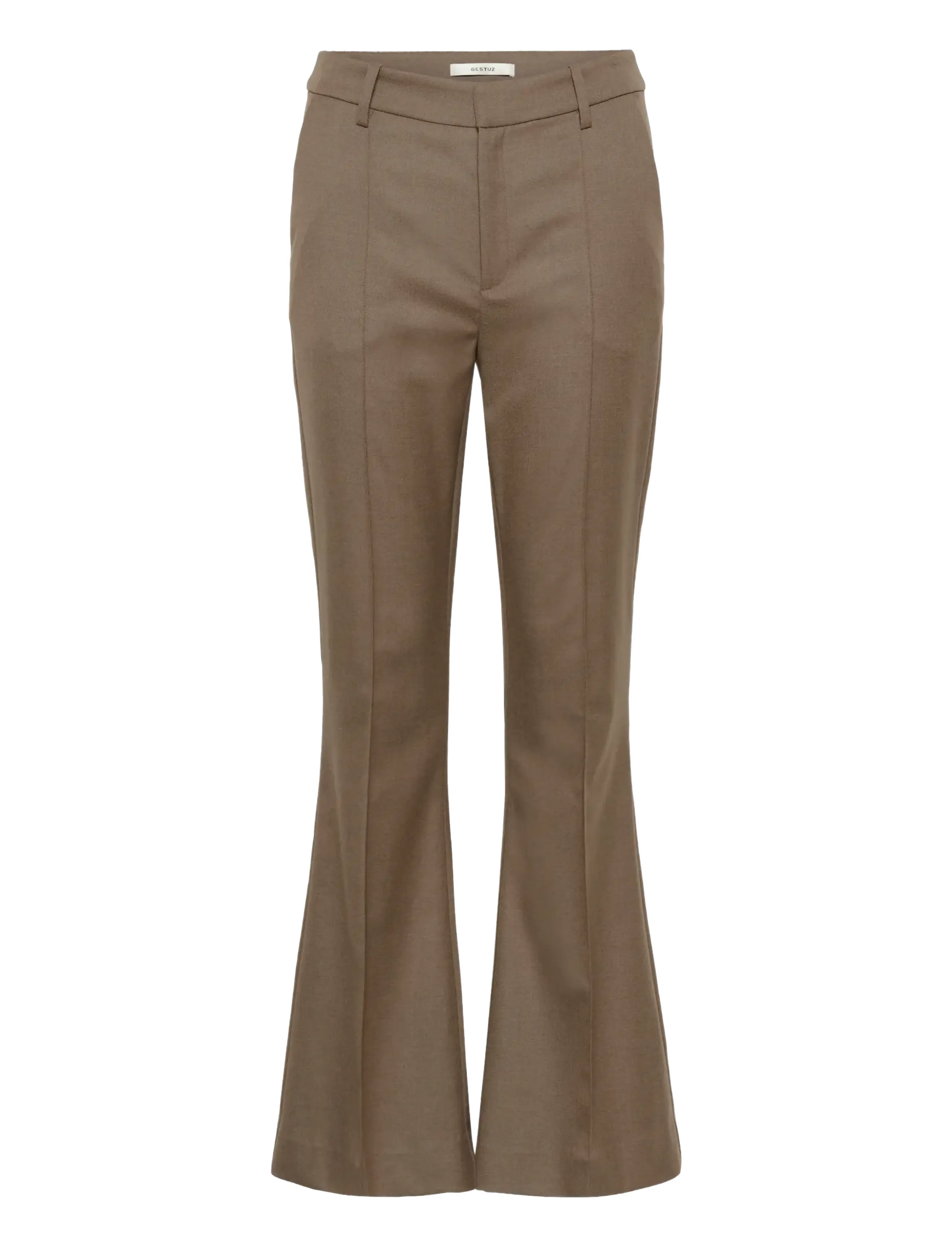 Gestuz GZpaula HW flared pants - Gestuz - DARK TIMBERWOLF MELANGE / brown